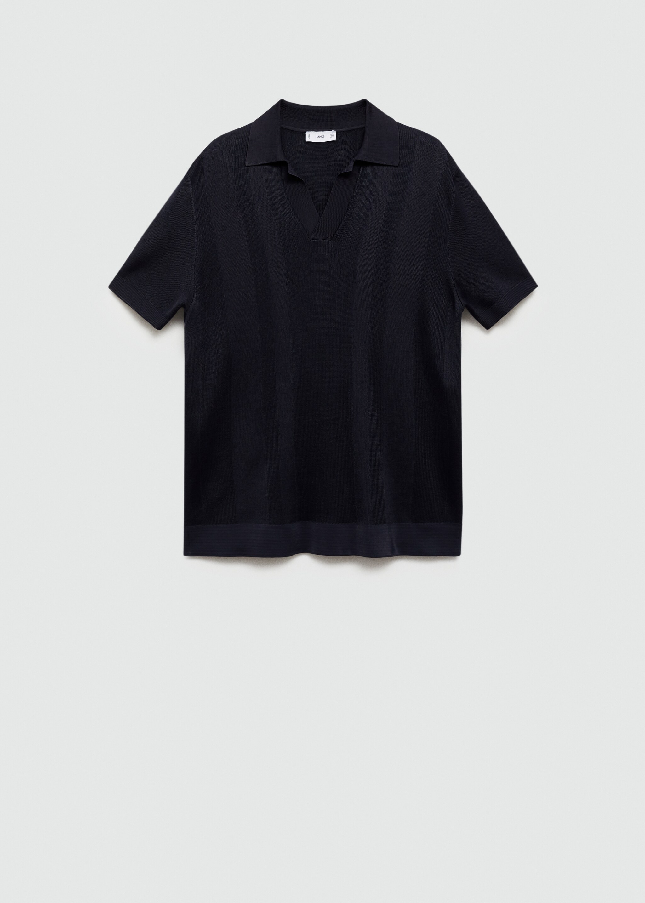 Ribbed knit polo shirt - Article without model
