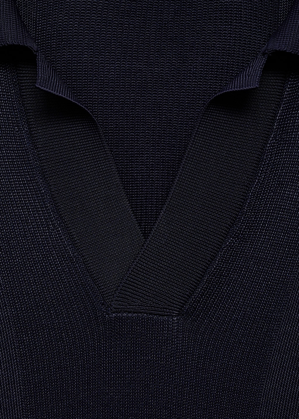 Ribbed knit polo shirt