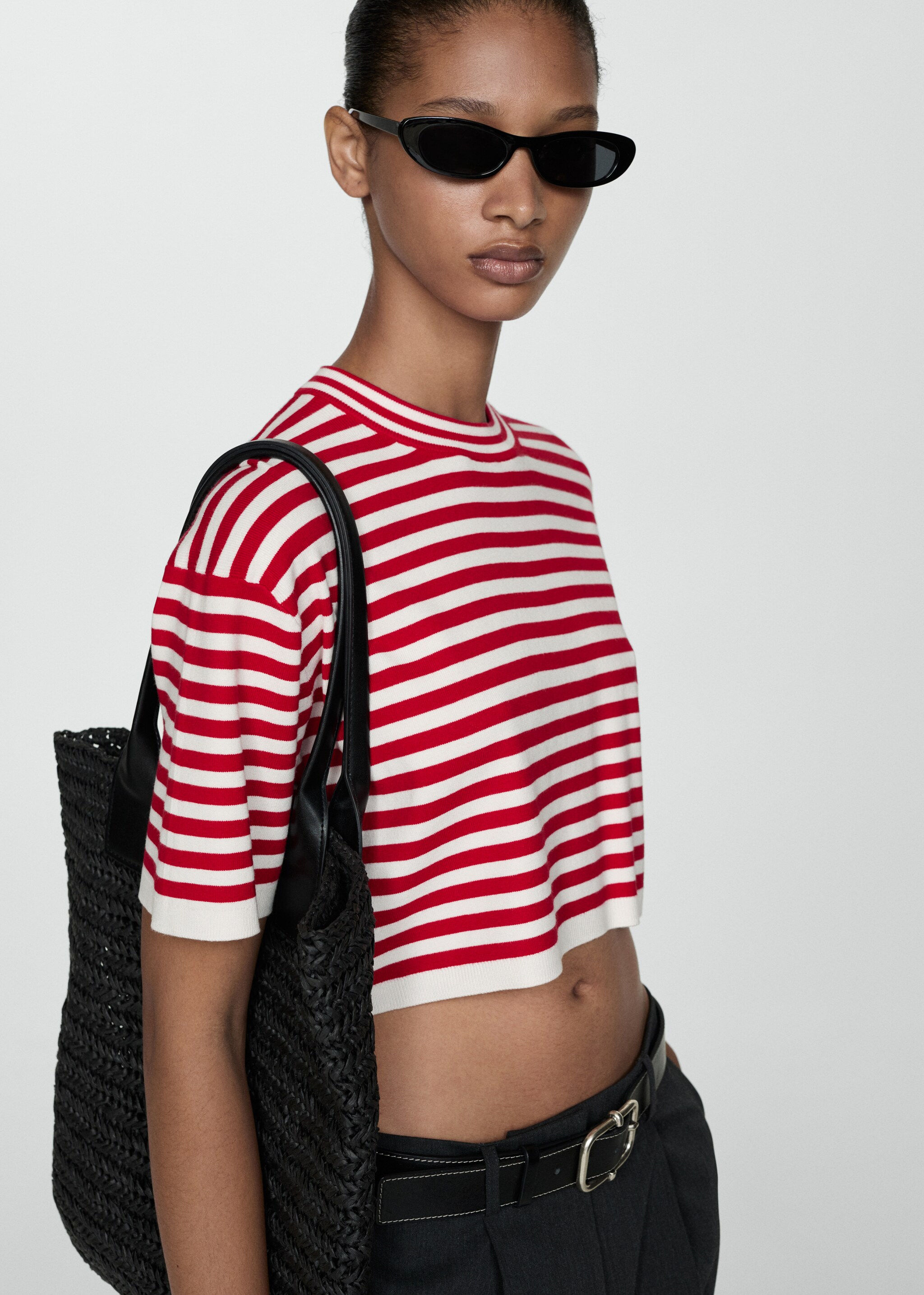 Crop striped sweater - Medium plane