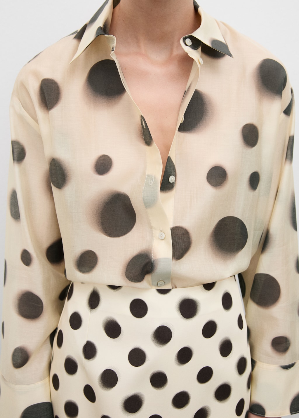 Polka dot lyocell shirt