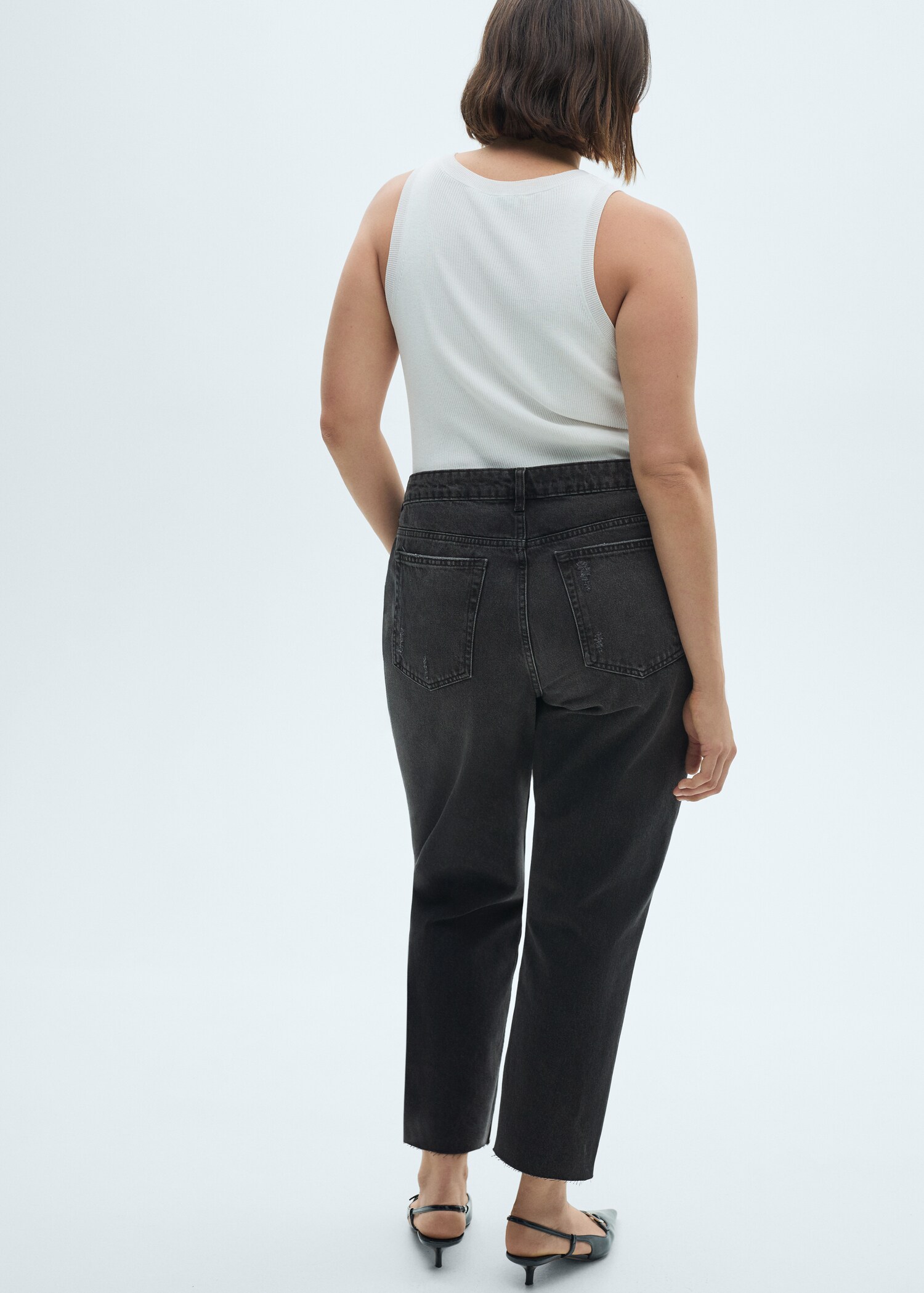 Jeans Blanca rectos crop - Detalle del artículo 4