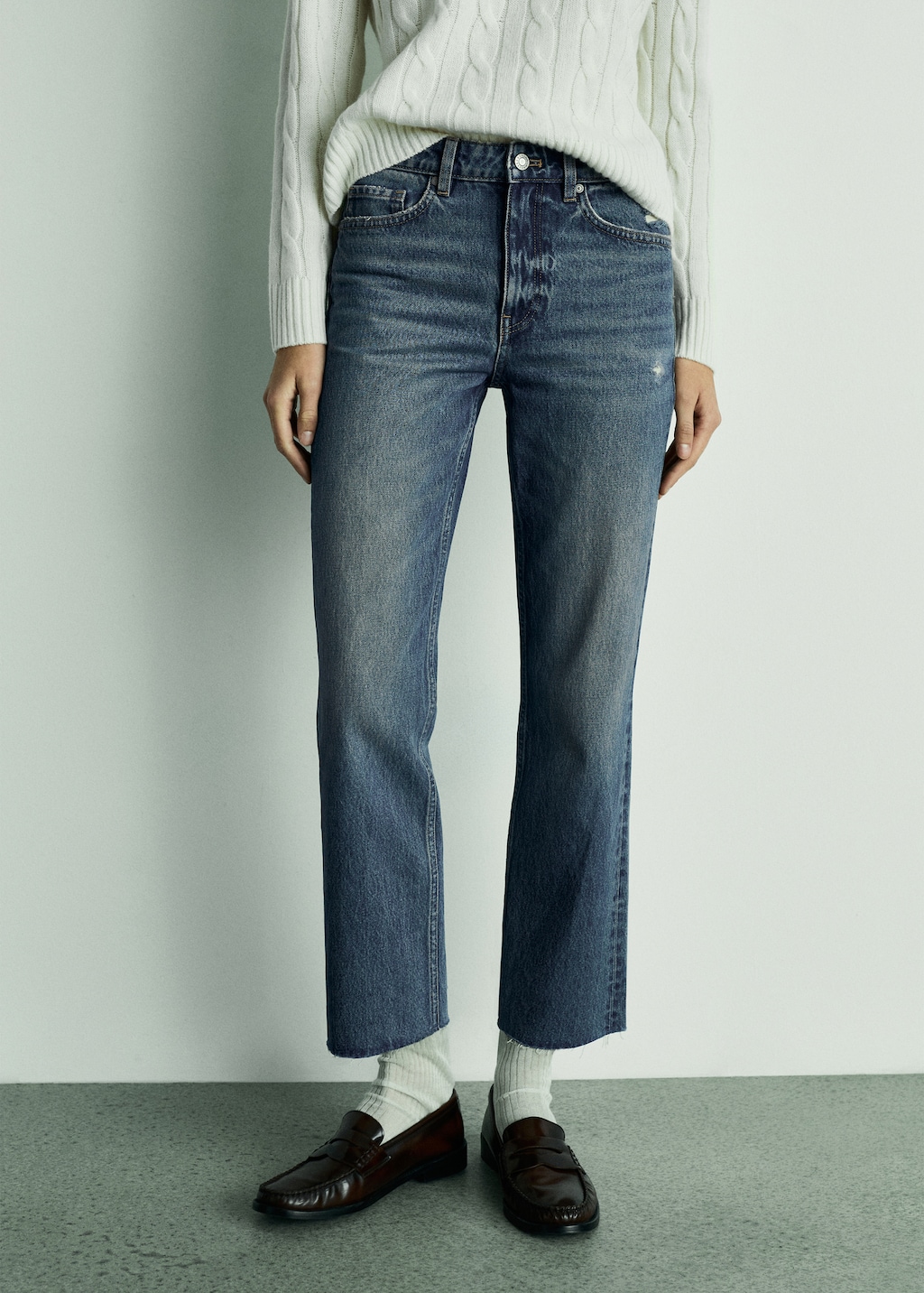 Blanca straight fit cropped jeans Women MANGO Norway