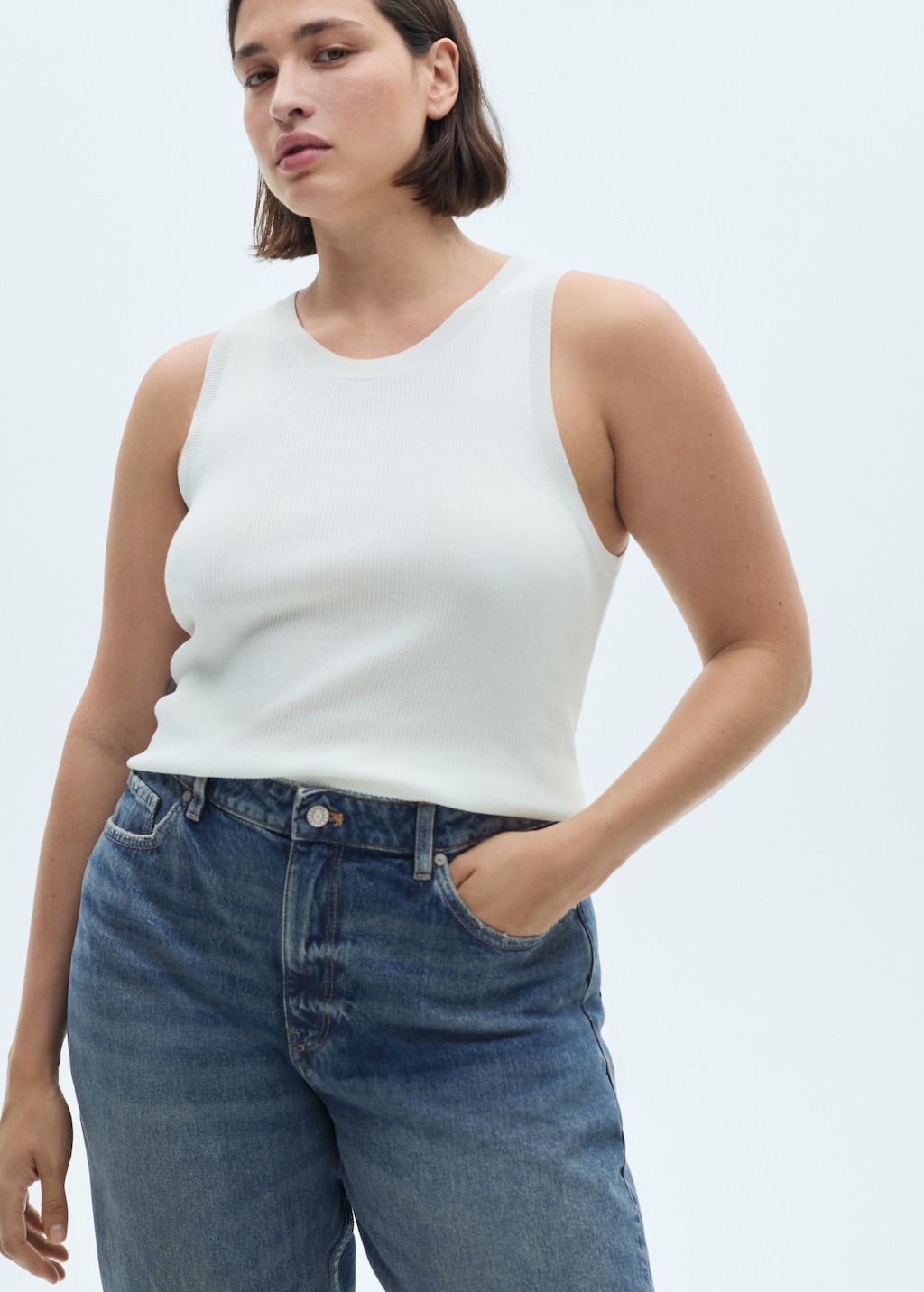 Jeans blancos mango hotsell