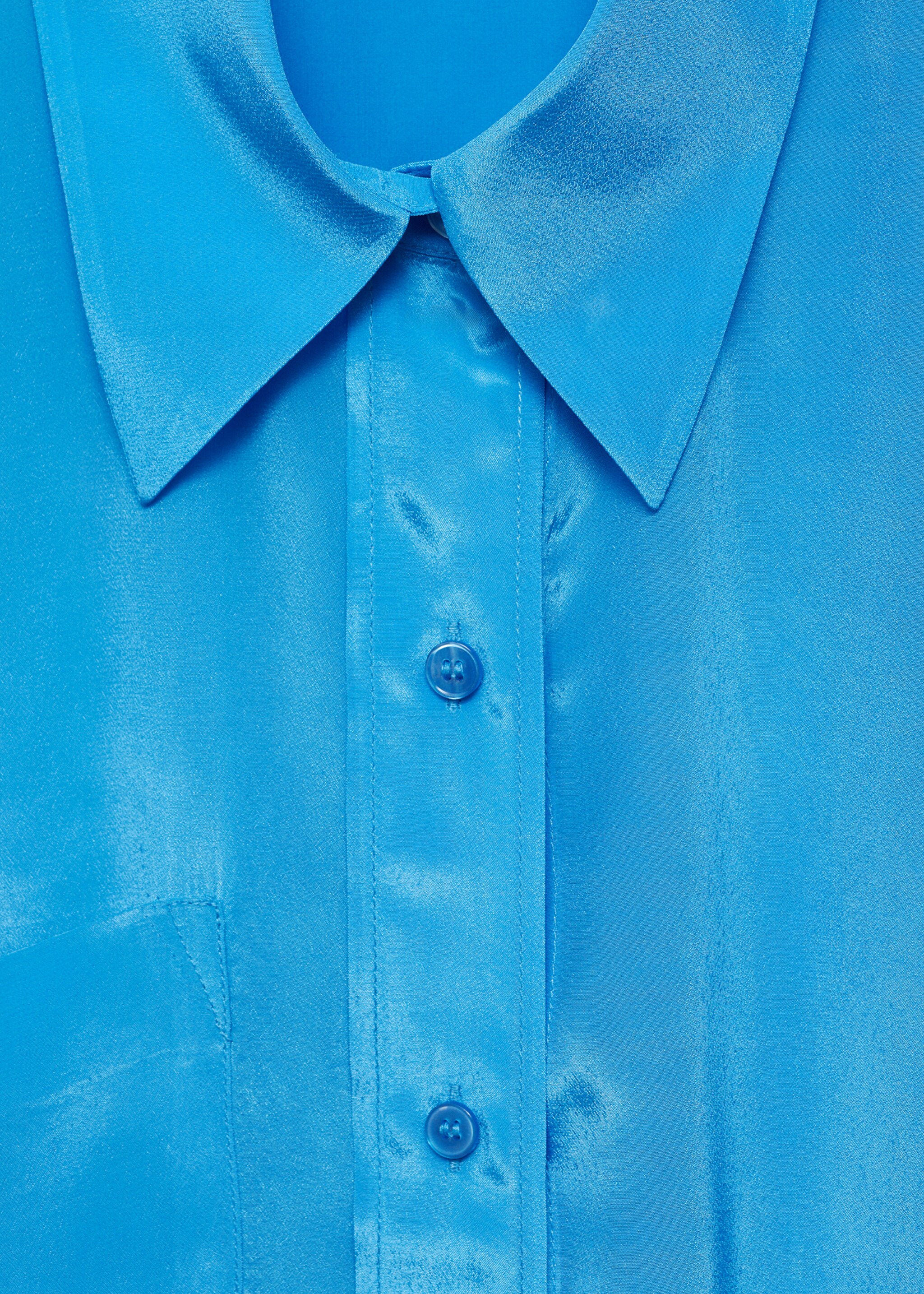 Long satin shirt with asymmetrical closure - Деталь изделия 8