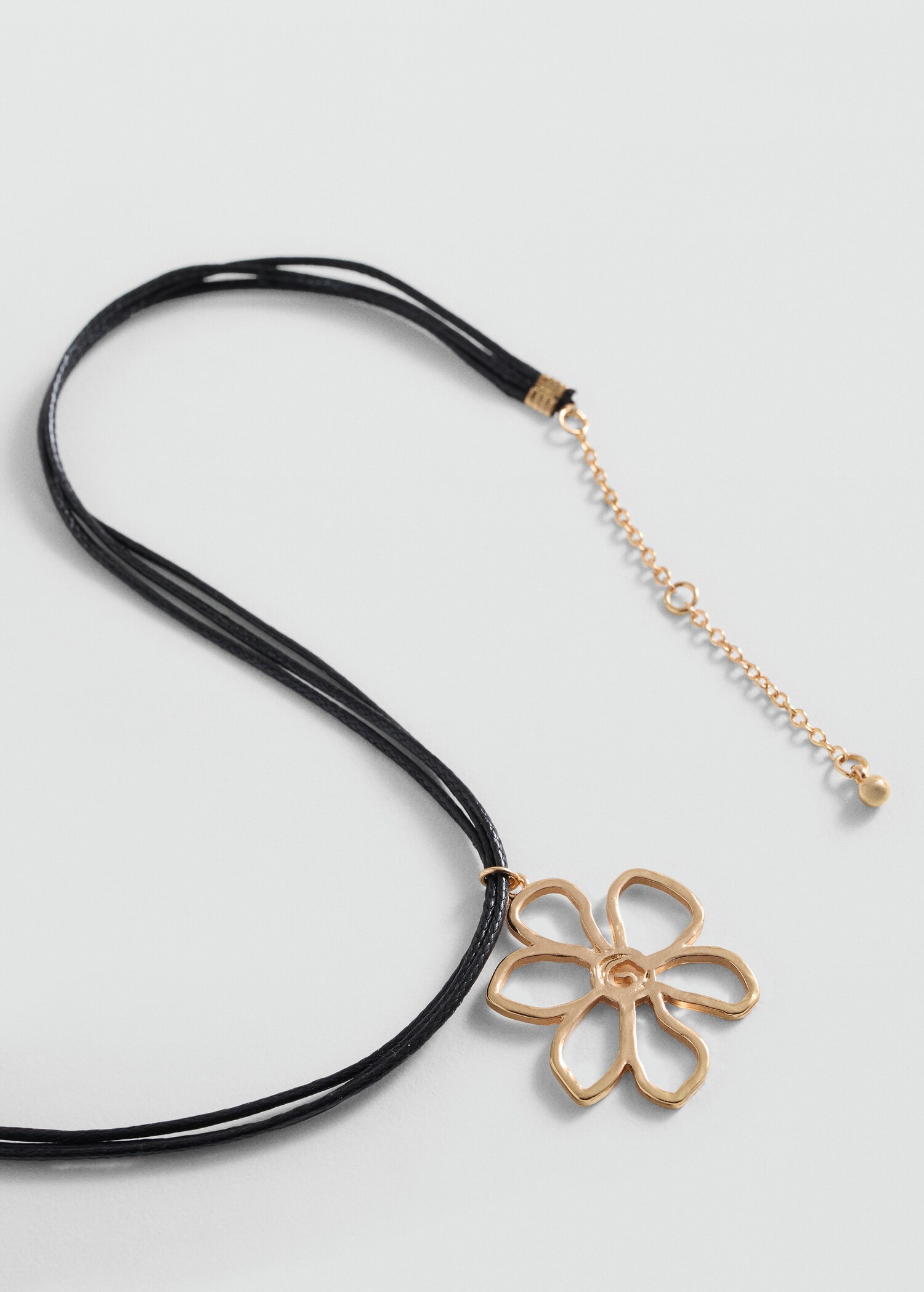 Flower cord necklace - Medium plane