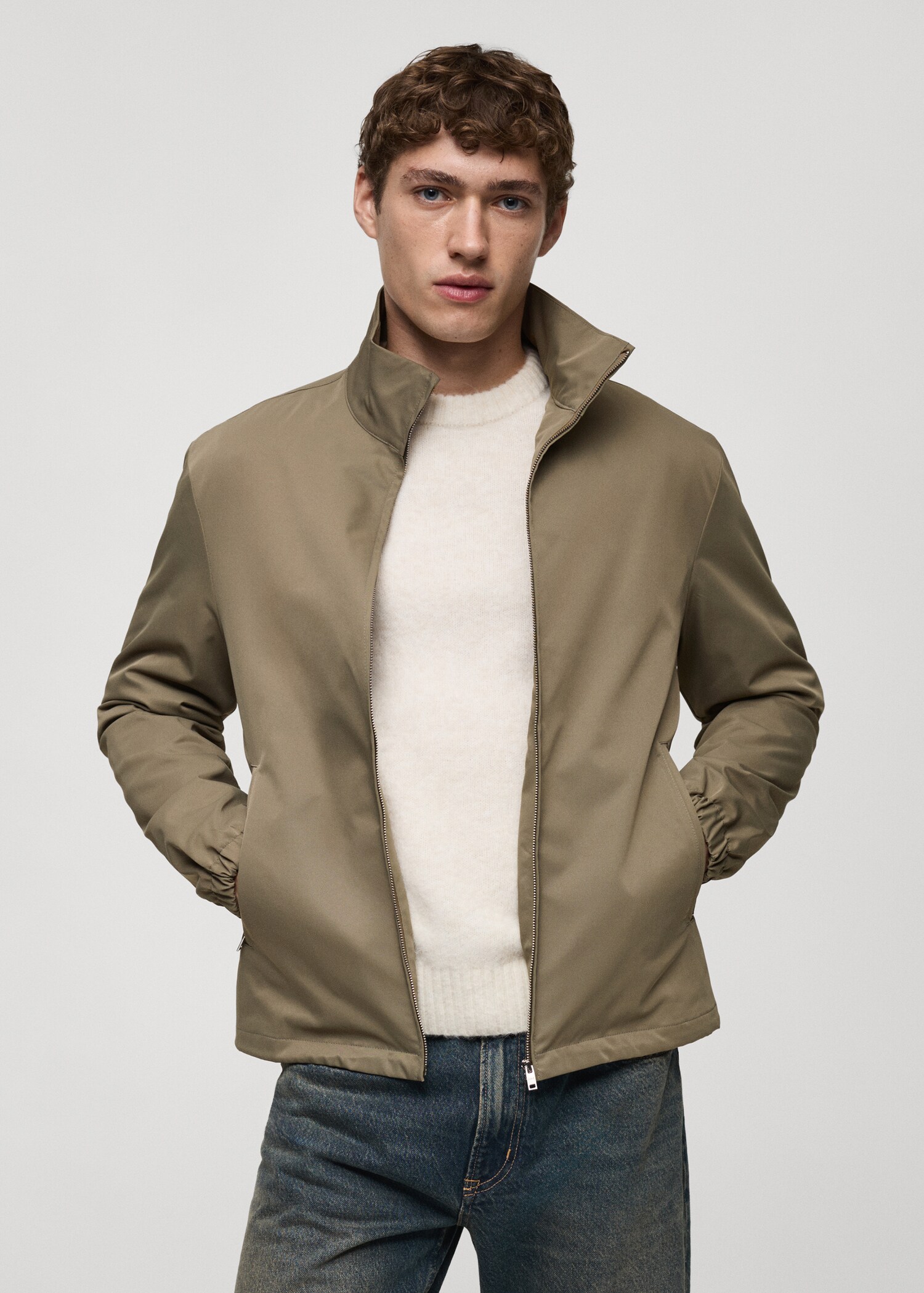 Wasserabweisende Jacke mit Reißverschluss - Herren | MANGO Deutschland