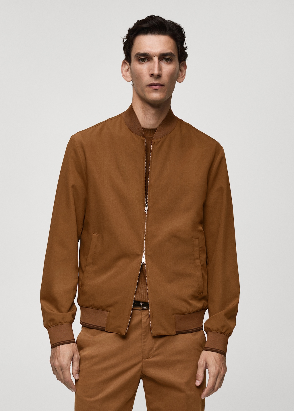 Stretch fabric bomber jacket Men MANGO Uzbekistan