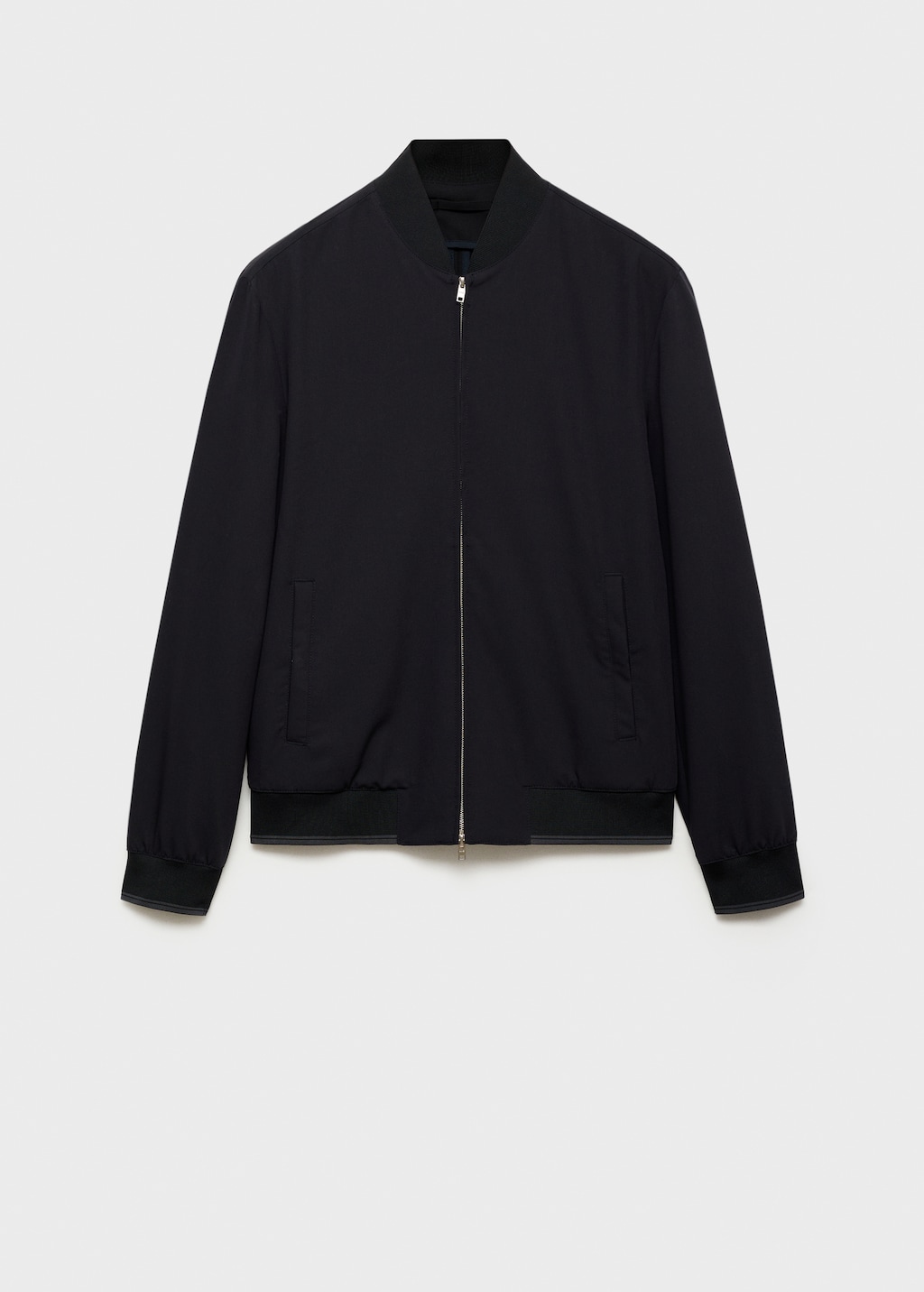 Stretch fabric bomber jacket