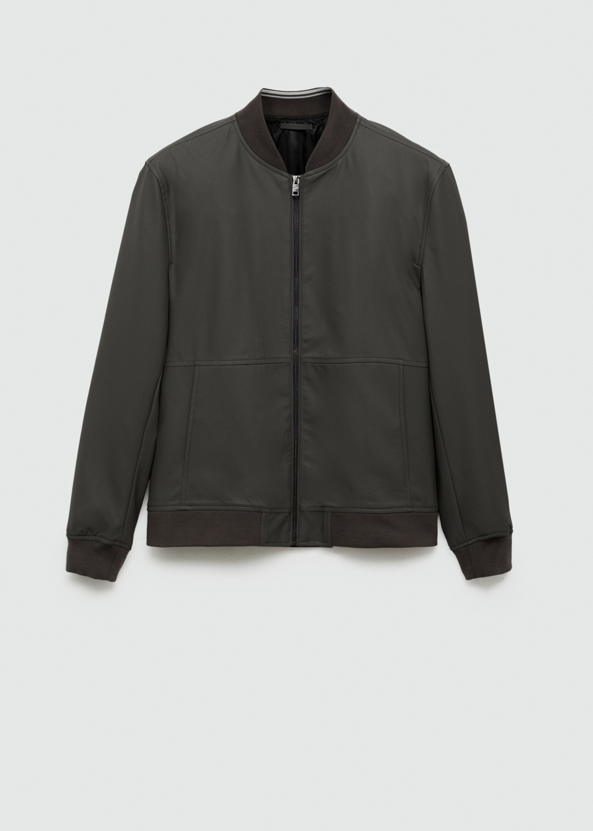 Leather-effect bomber jacket - Article without model