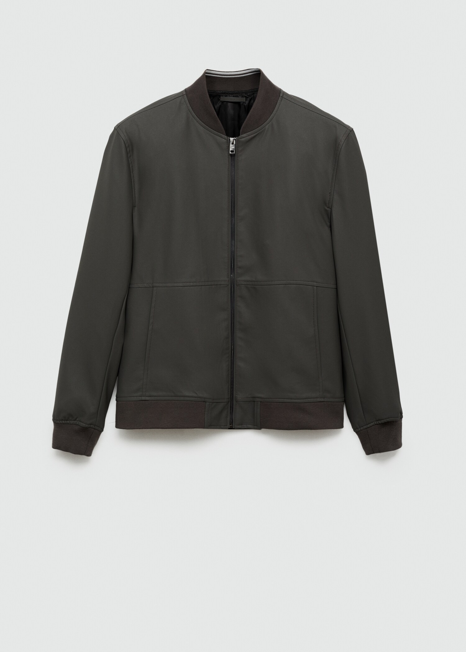 Leather-effect bomber jacket - Article without model
