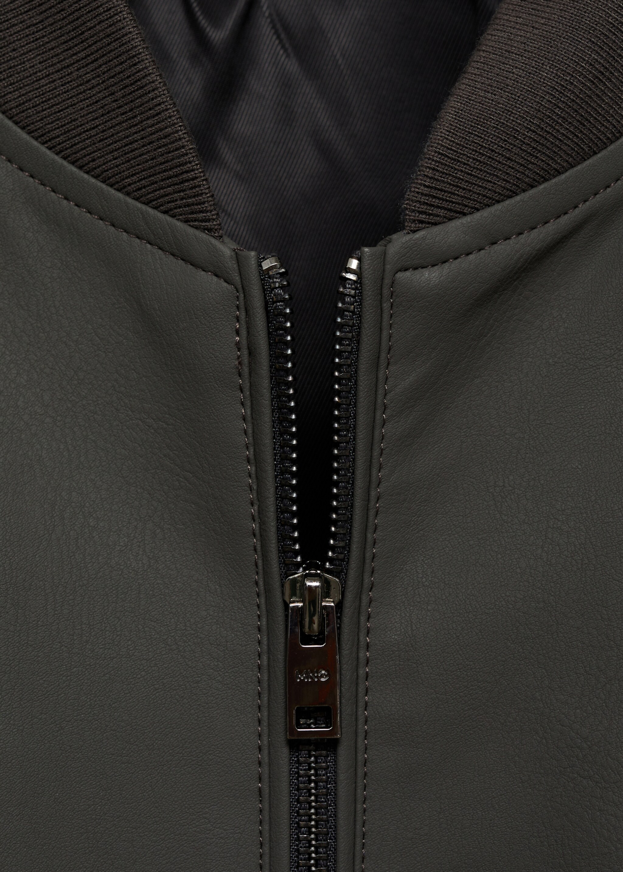 Leather-effect bomber jacket - Details of the article 0