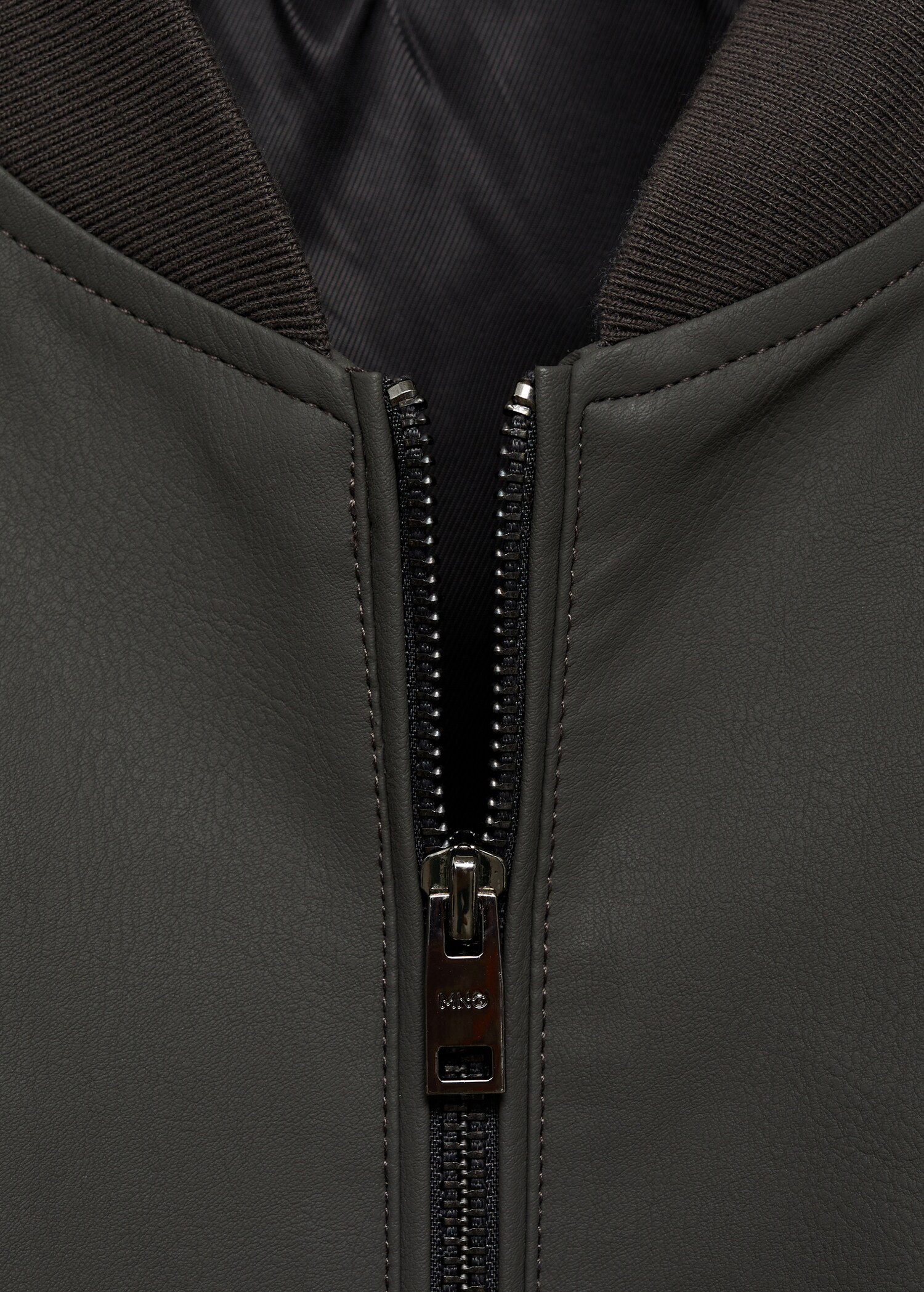Leather-effect bomber jacket - Details of the article 0