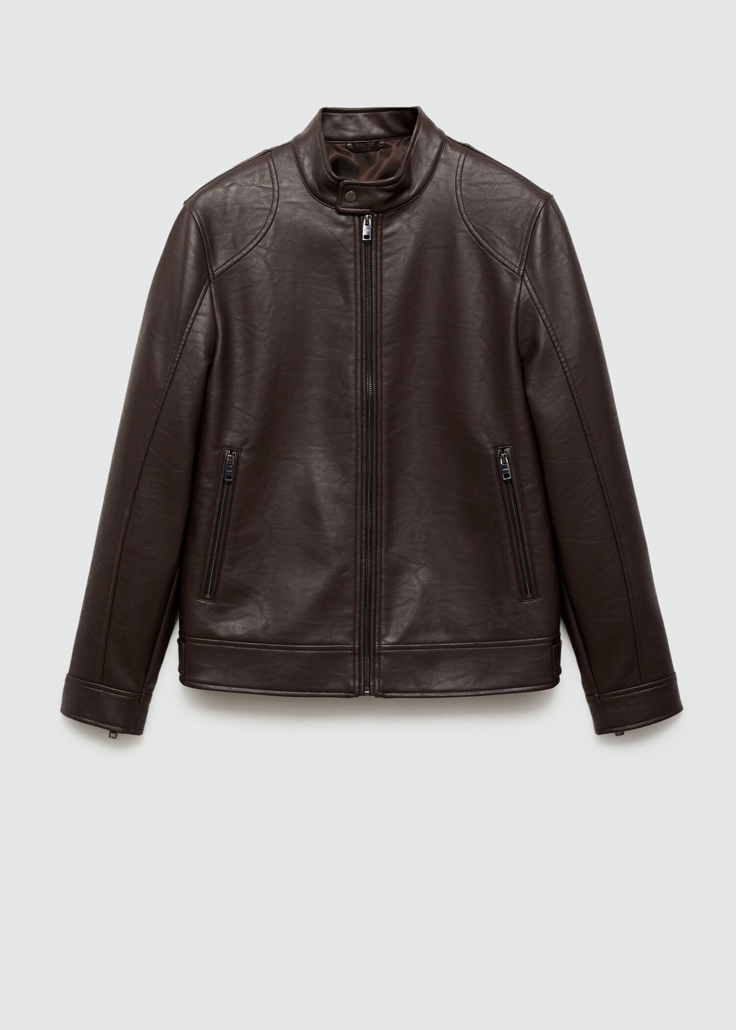 Zip-up leather-effect jacket - Article without model