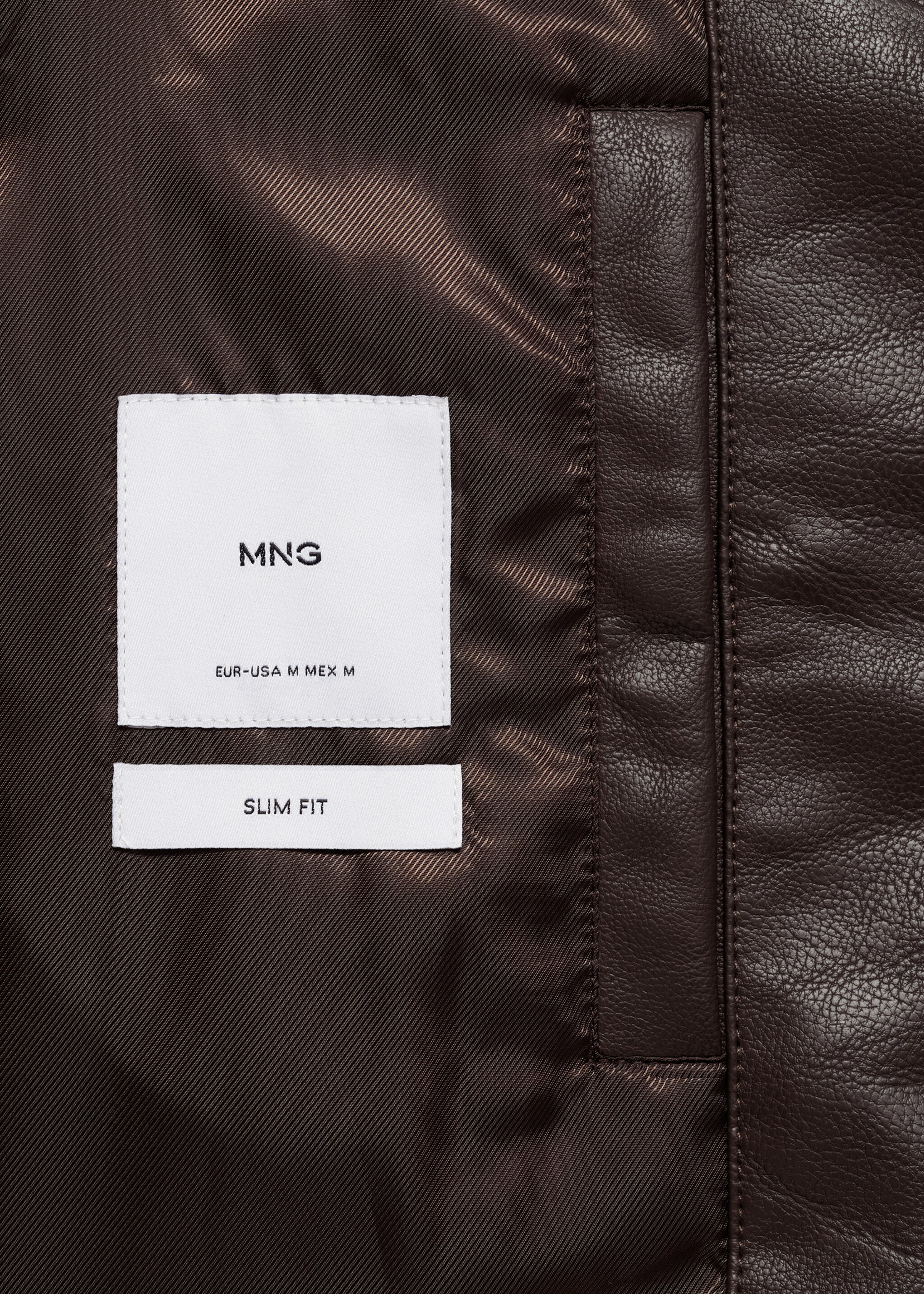 Zip-up leather-effect jacket - Details of the article 0