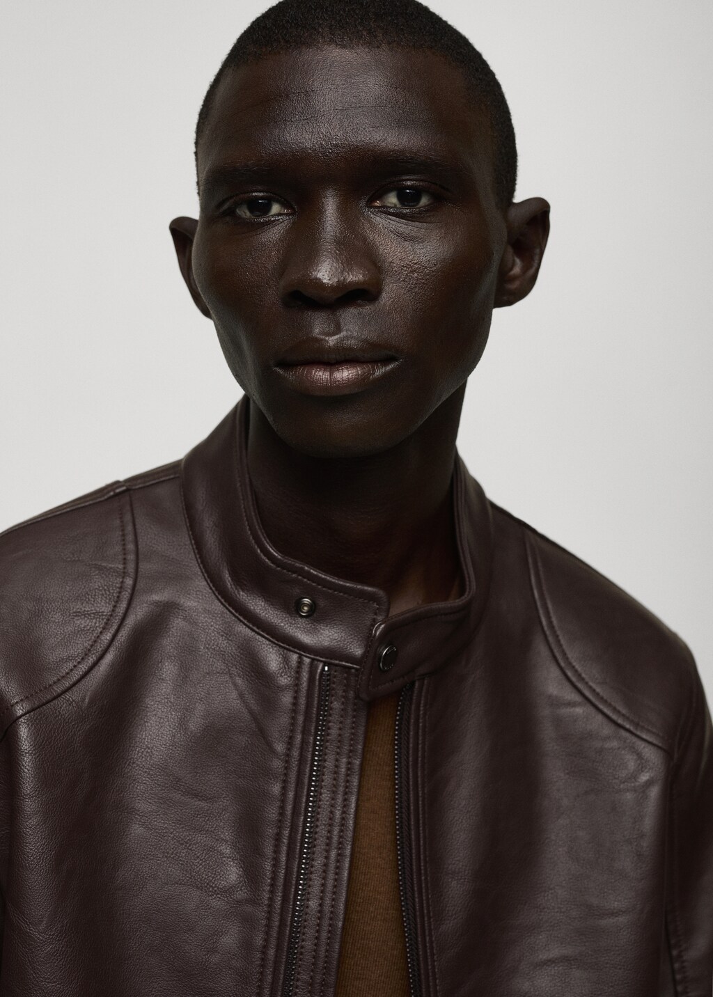 Zip-up leather-effect jacket - Men | MANGO USA Zip-up leather-effect jacket - Men | MANGO USA