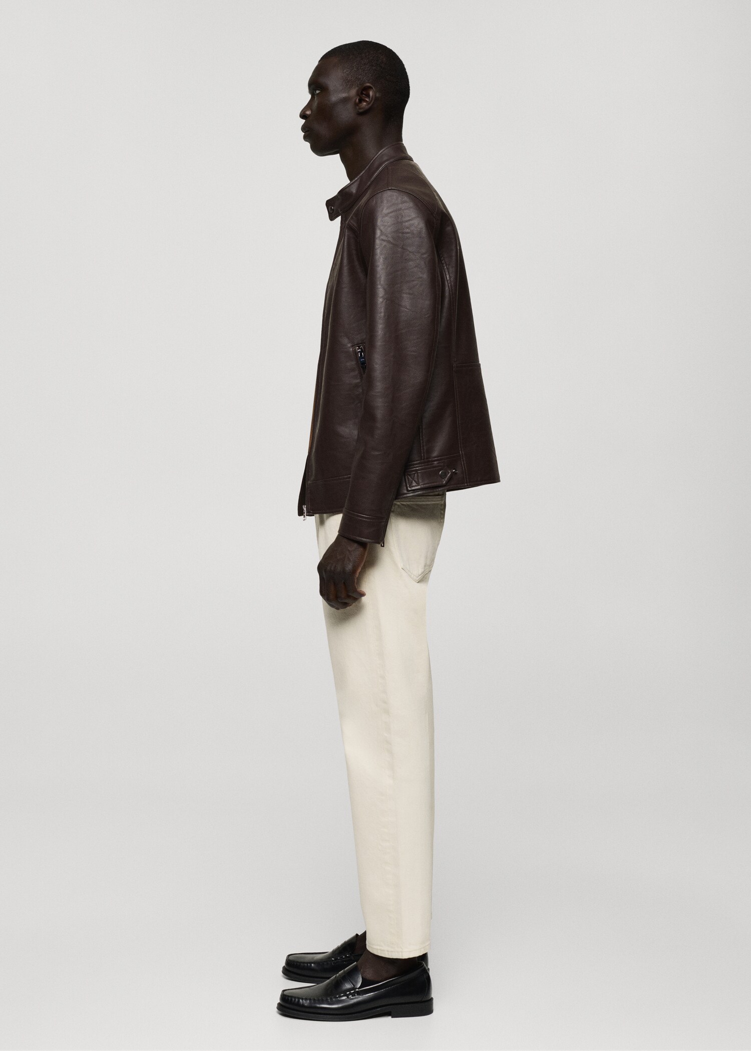 Zip-up leather-effect jacket - Details of the article 2