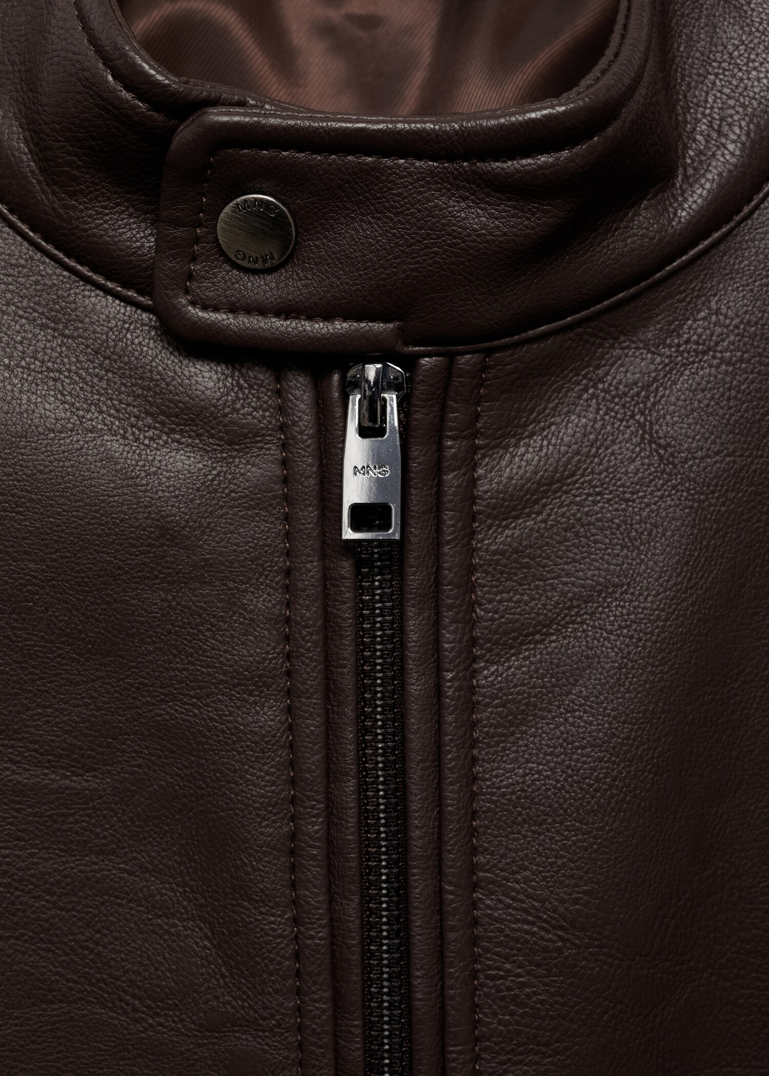 Zip-up leather-effect jacket - Details of the article 8