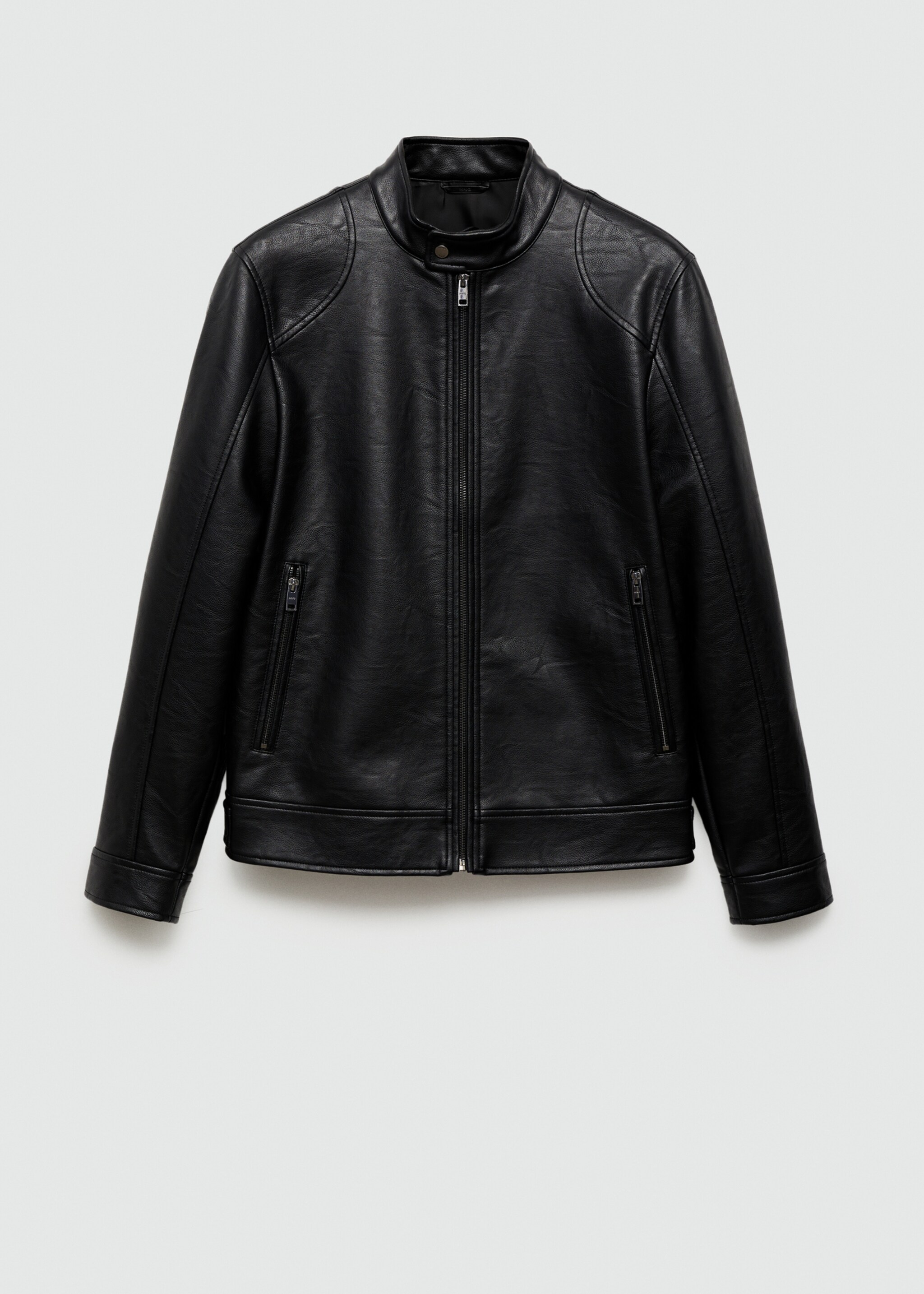 Zip-up leather-effect jacket - Article without model