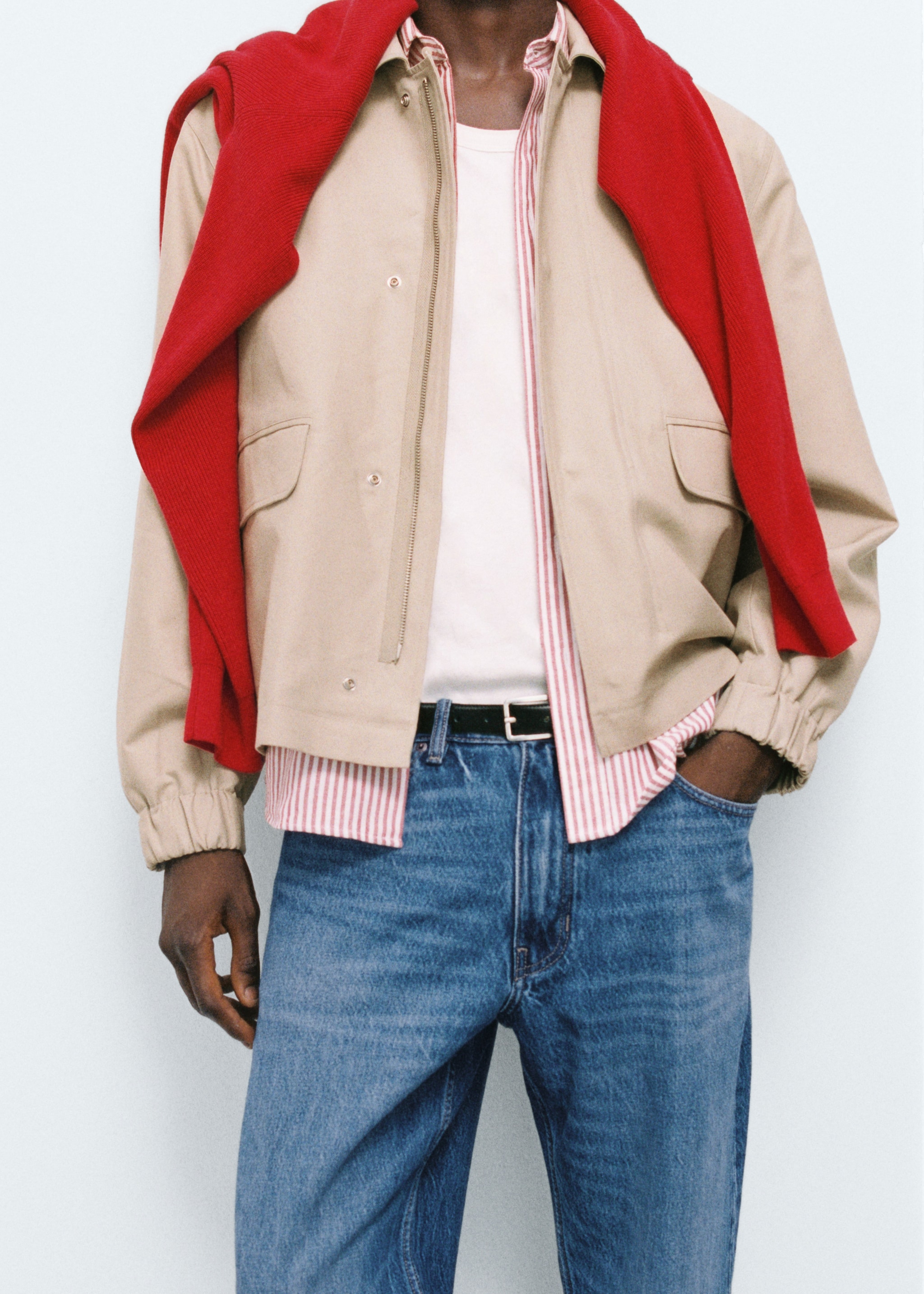 Oversized cotton jacket with pockets - Details of the article 3