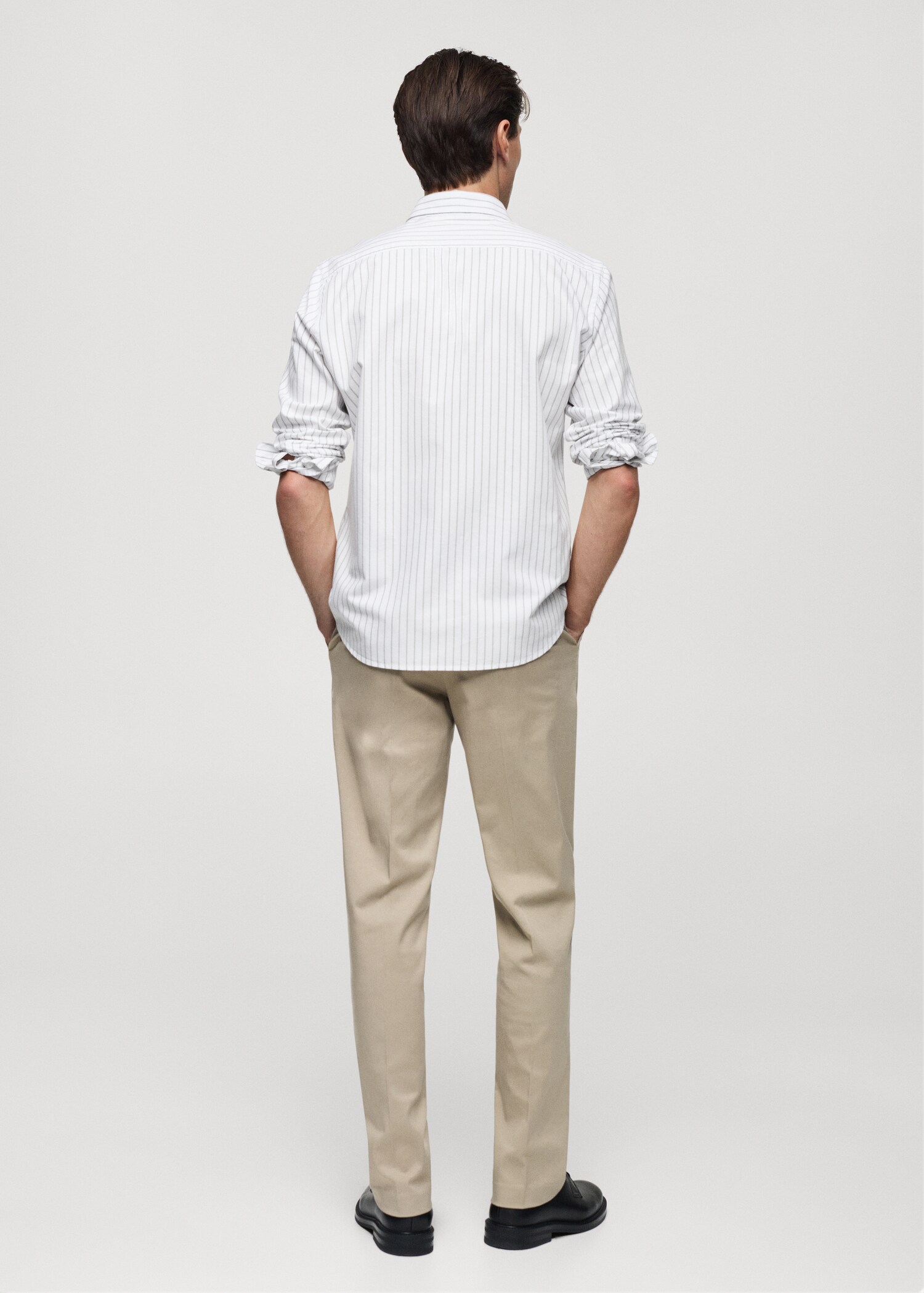 Chemise 100 % coton rayures bicolores - Verso de l’article