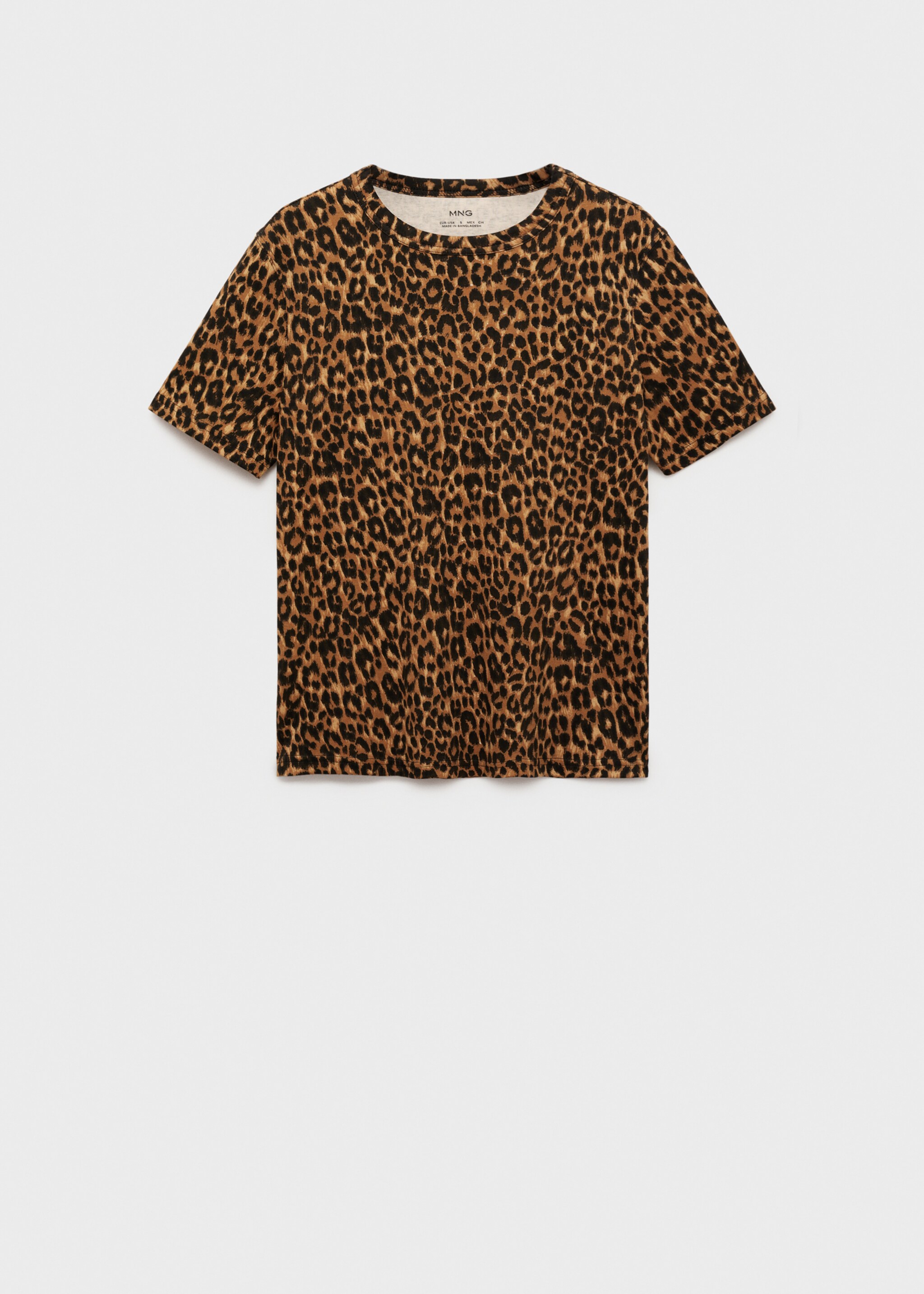 Animal-print cotton t-shirt - Изделие без модели, Коричневый. Ref: 77004787-00.