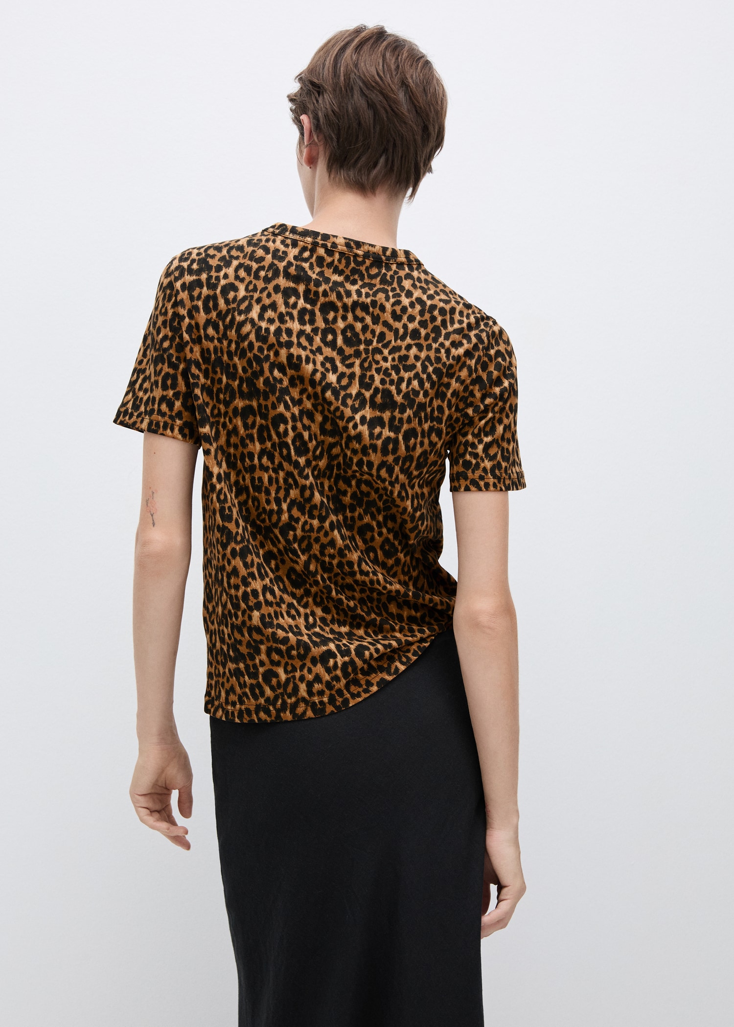 Animal-print cotton t-shirt - Reverse of the article