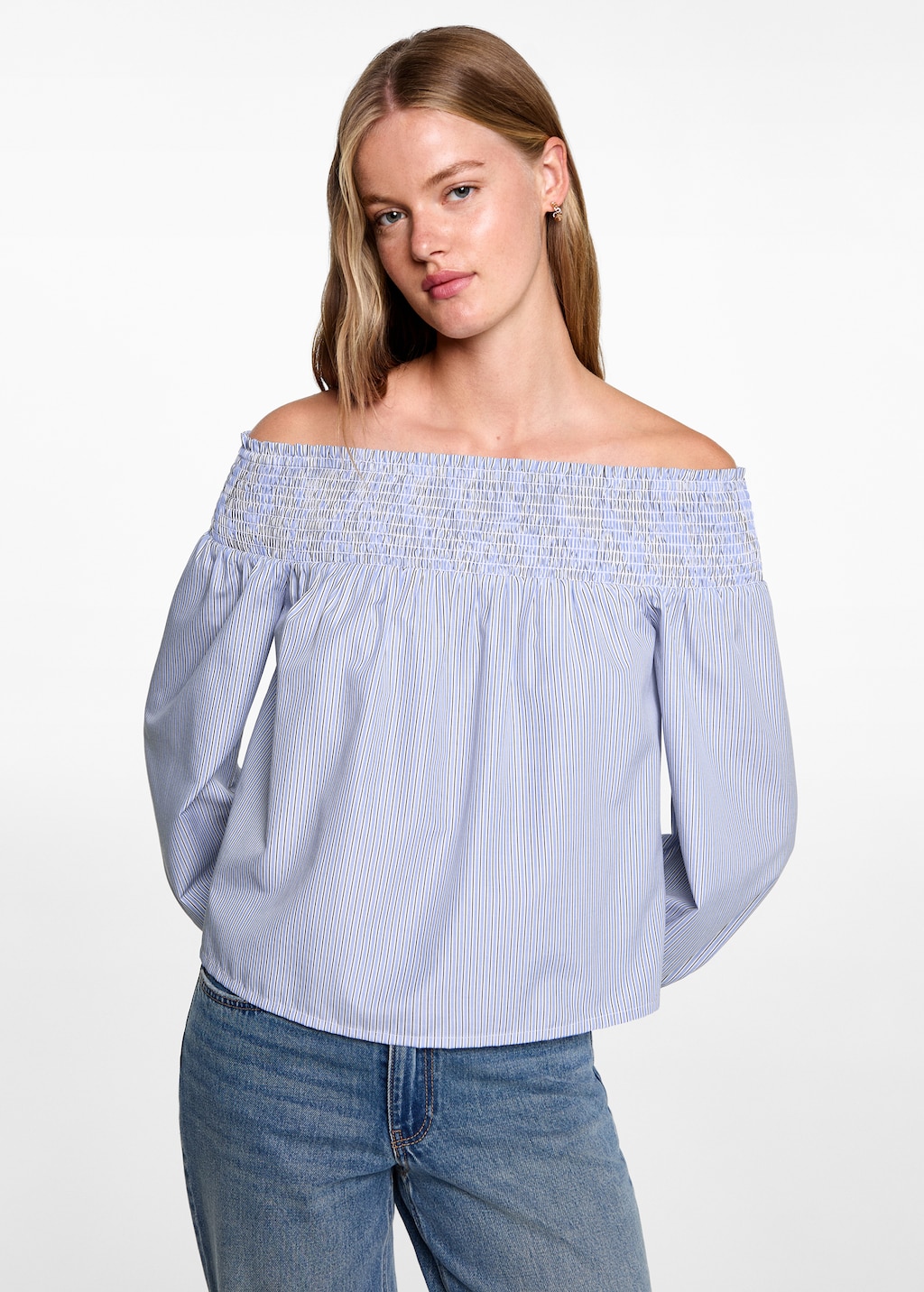 Blusa azul mango hotsell