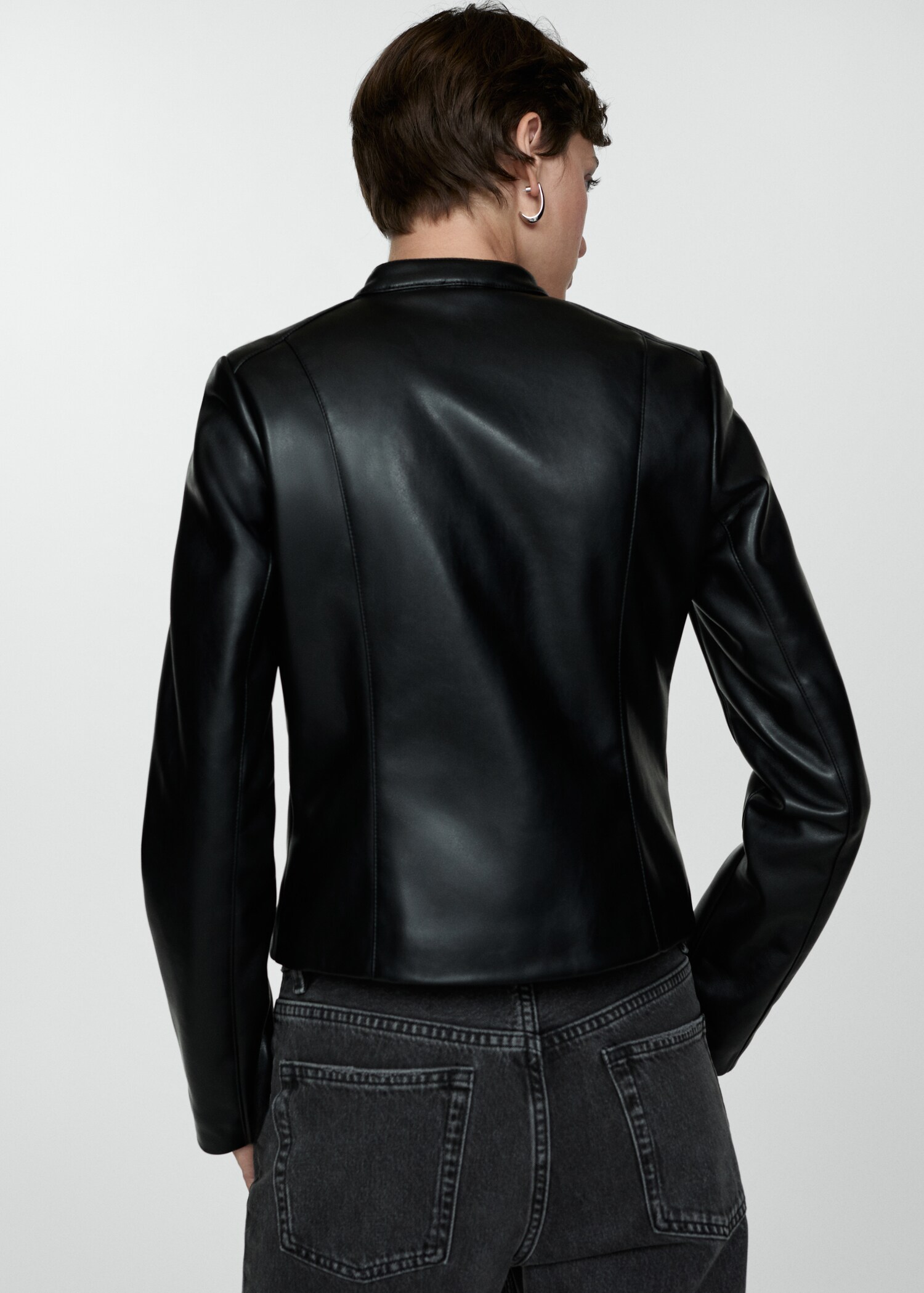 Cazadora biker efecto piel - Reverso del artículo