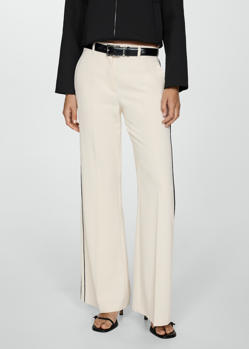 Wideleg striped trousers Women MANGO Hungary