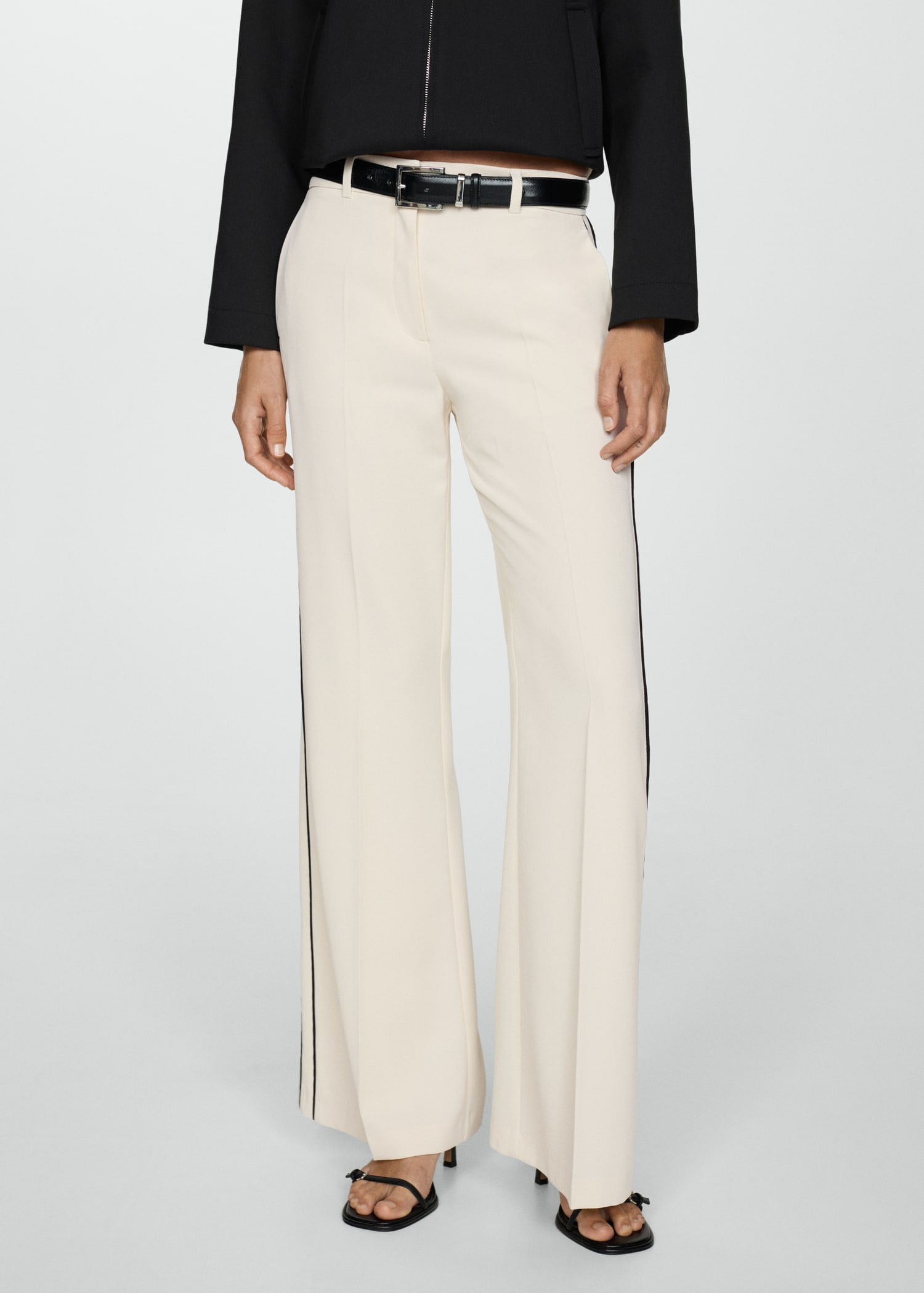 Wideleg striped trousers - Medium plane