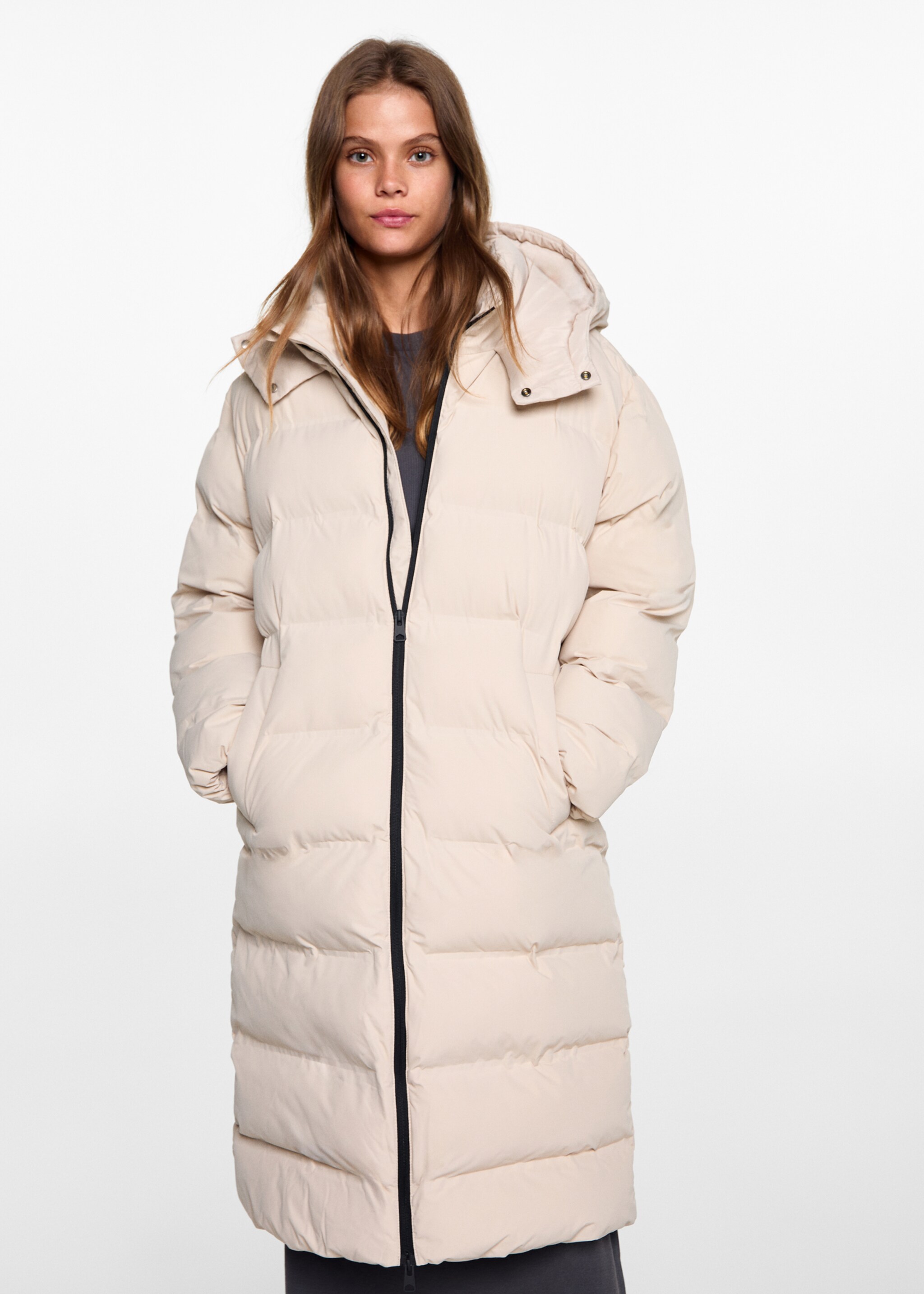 Quilted long coat - Medium plane