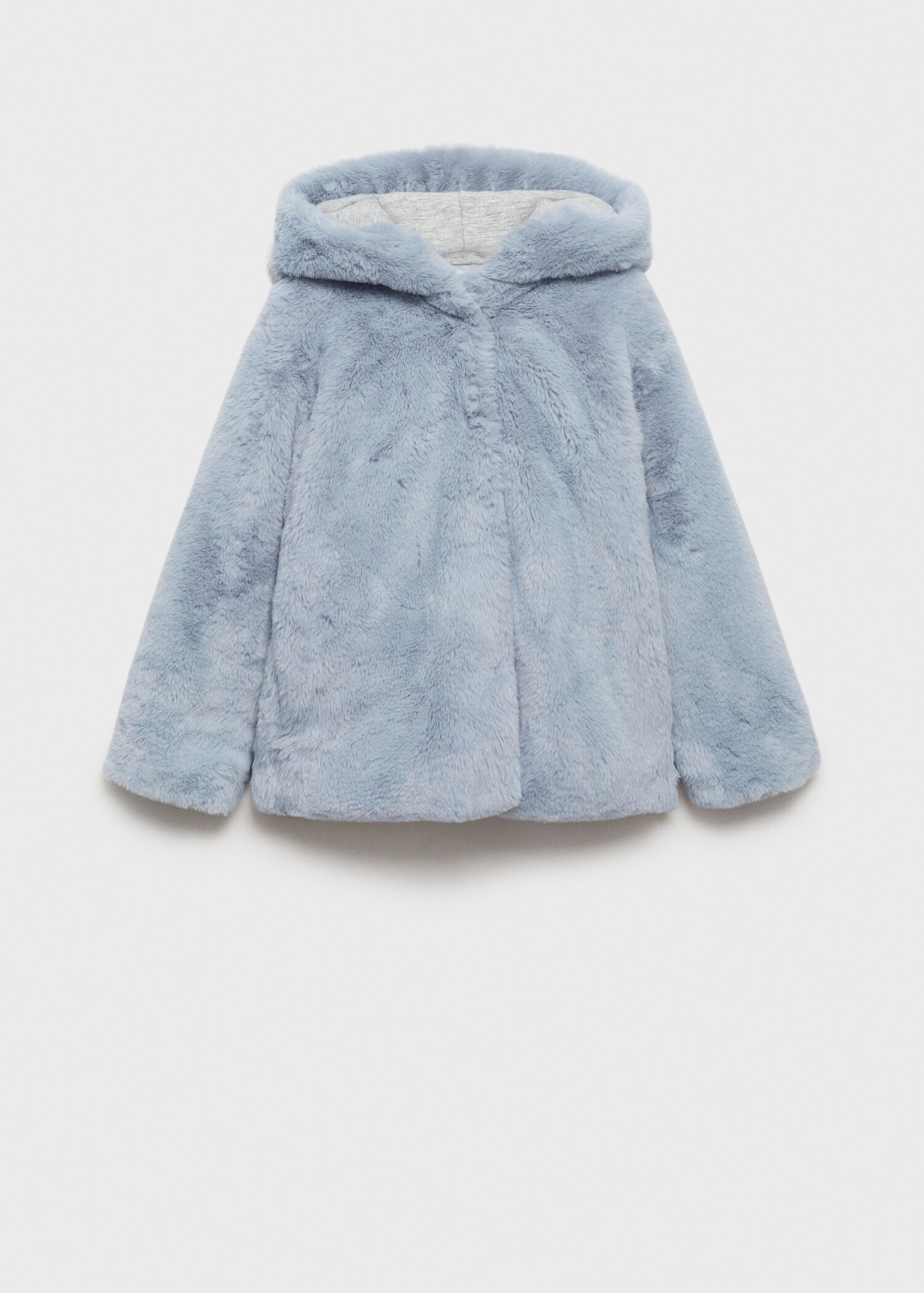 Coat with fur-effect hood - Article without model