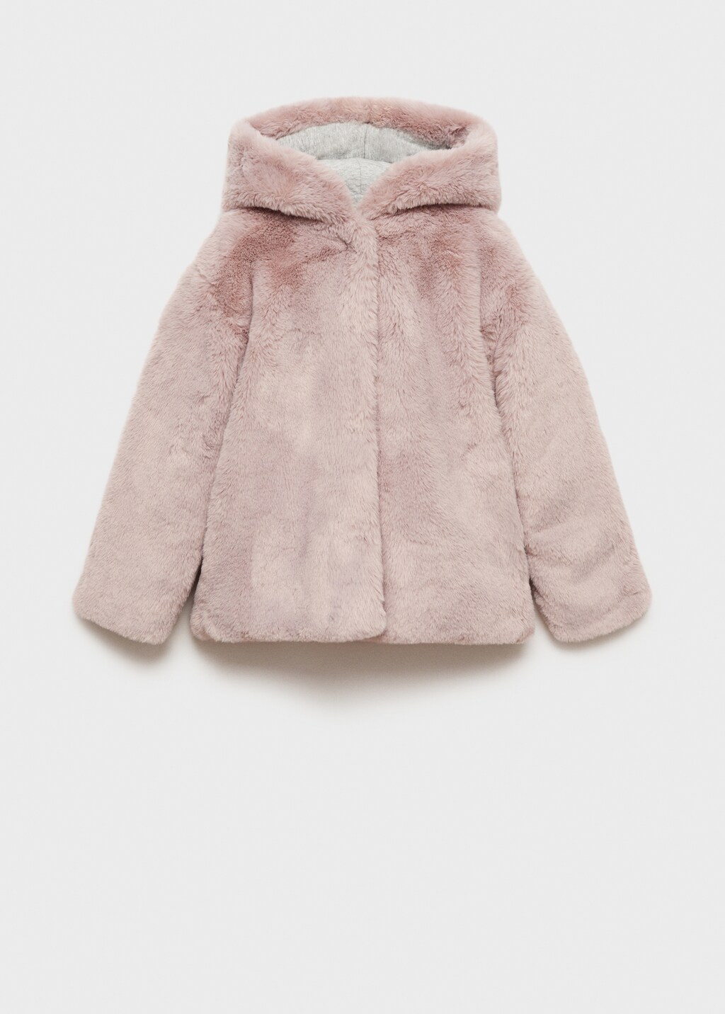 Coat with fur-effect hood - Kids | MANGO USA Coat with fur-effect hood - Kids | MANGO USA
