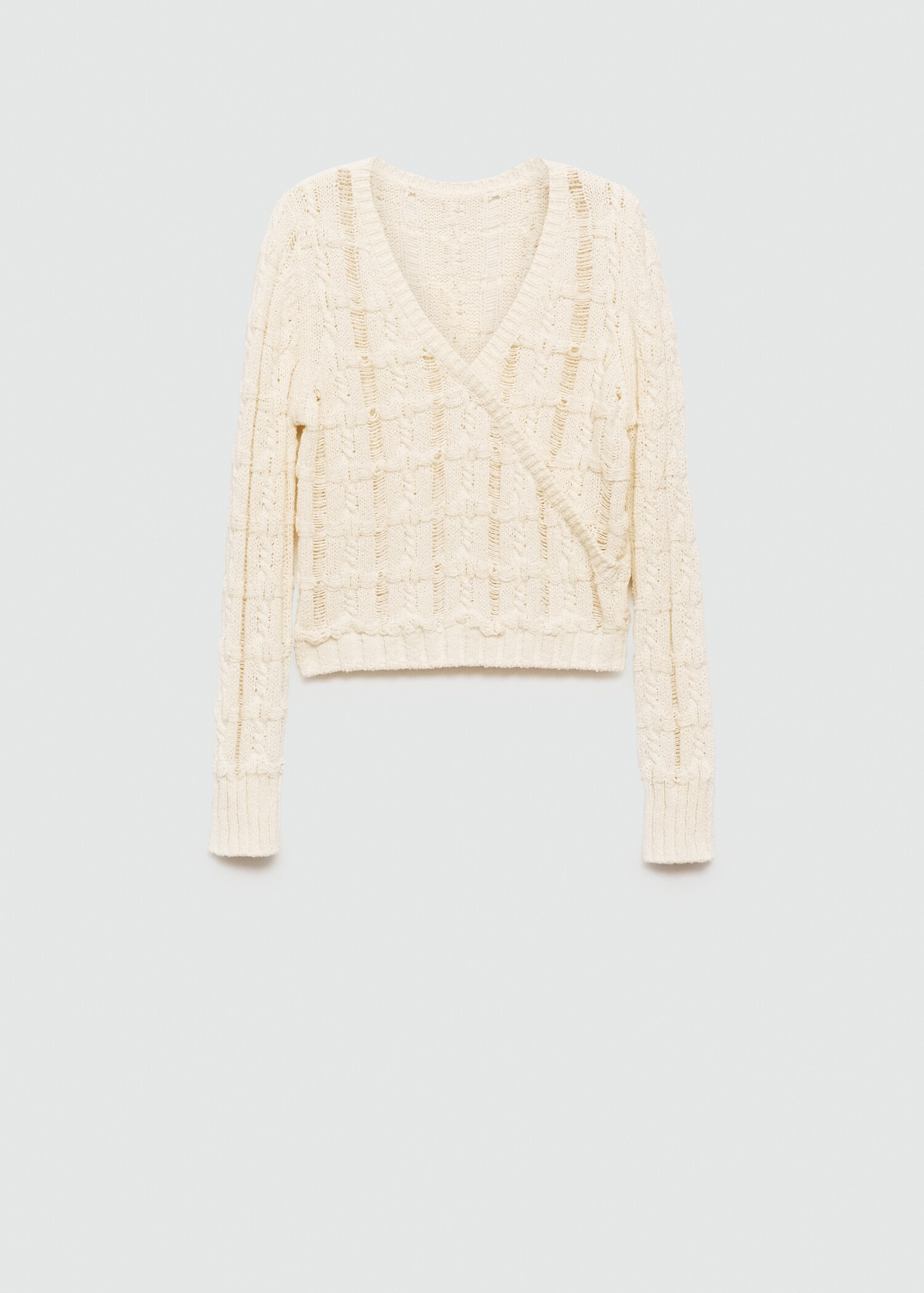 Open-knit V-neck sweater - Article without model