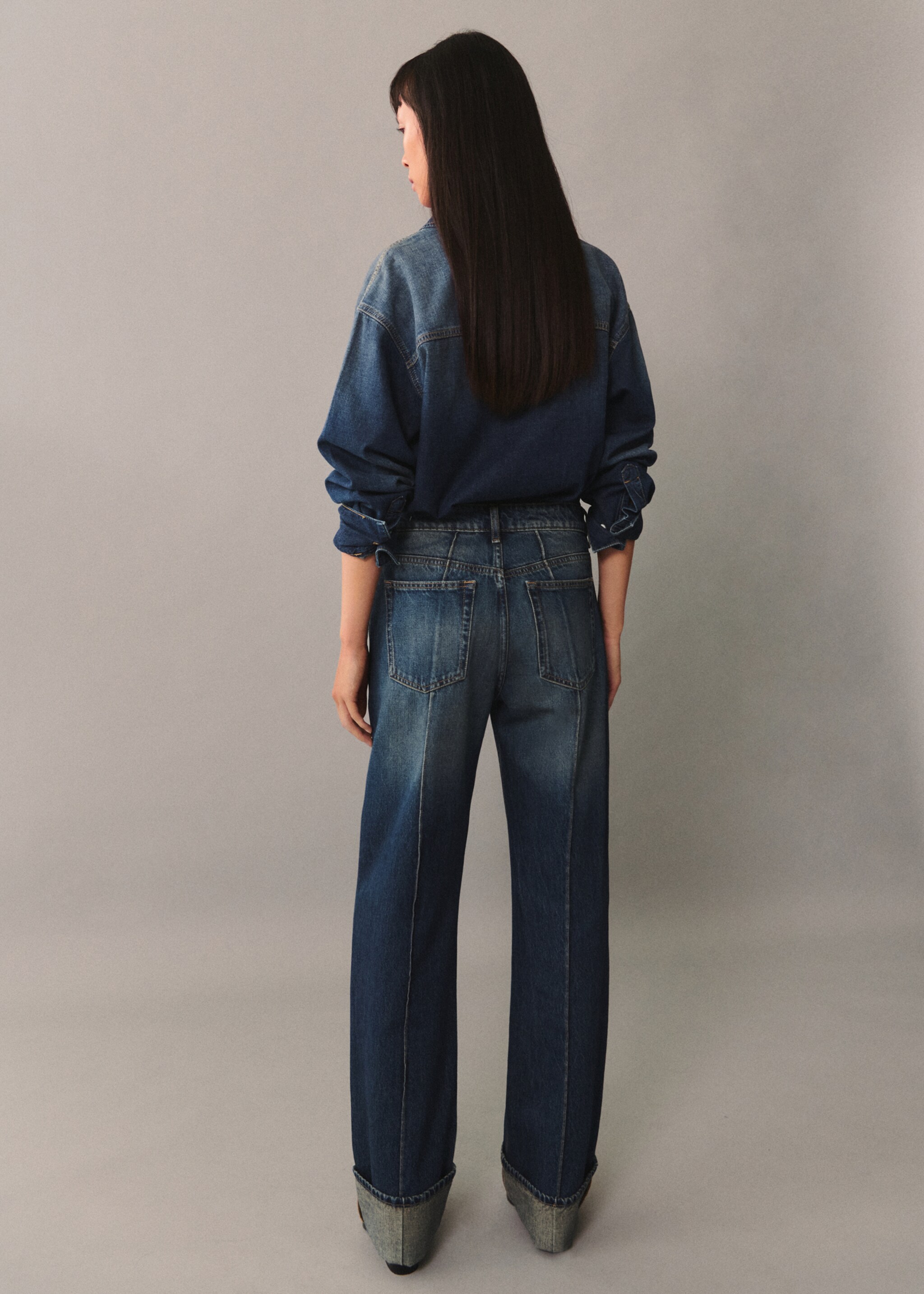 Oversize denim shirt - Reverse of the article