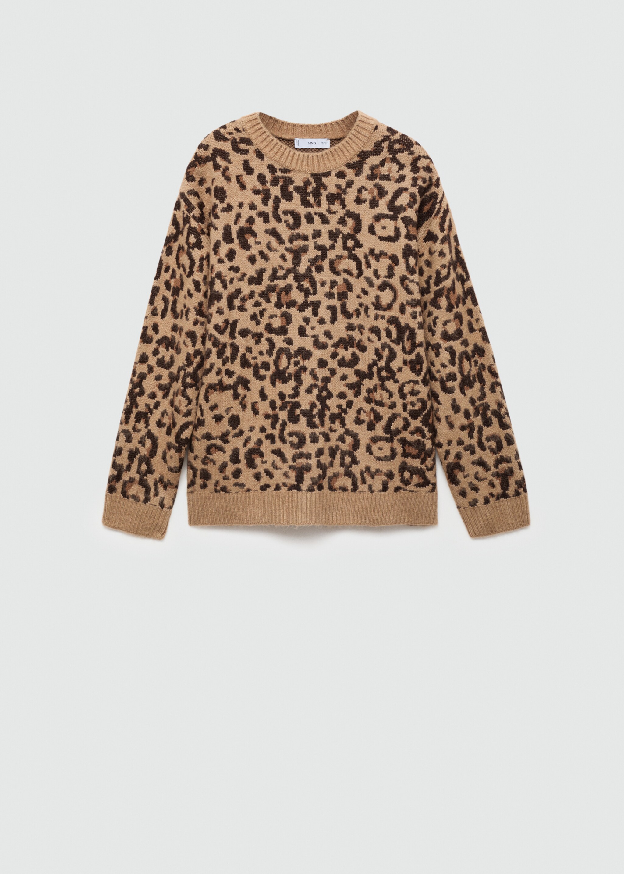 Leopard jumper with contrasting trims - Article without model