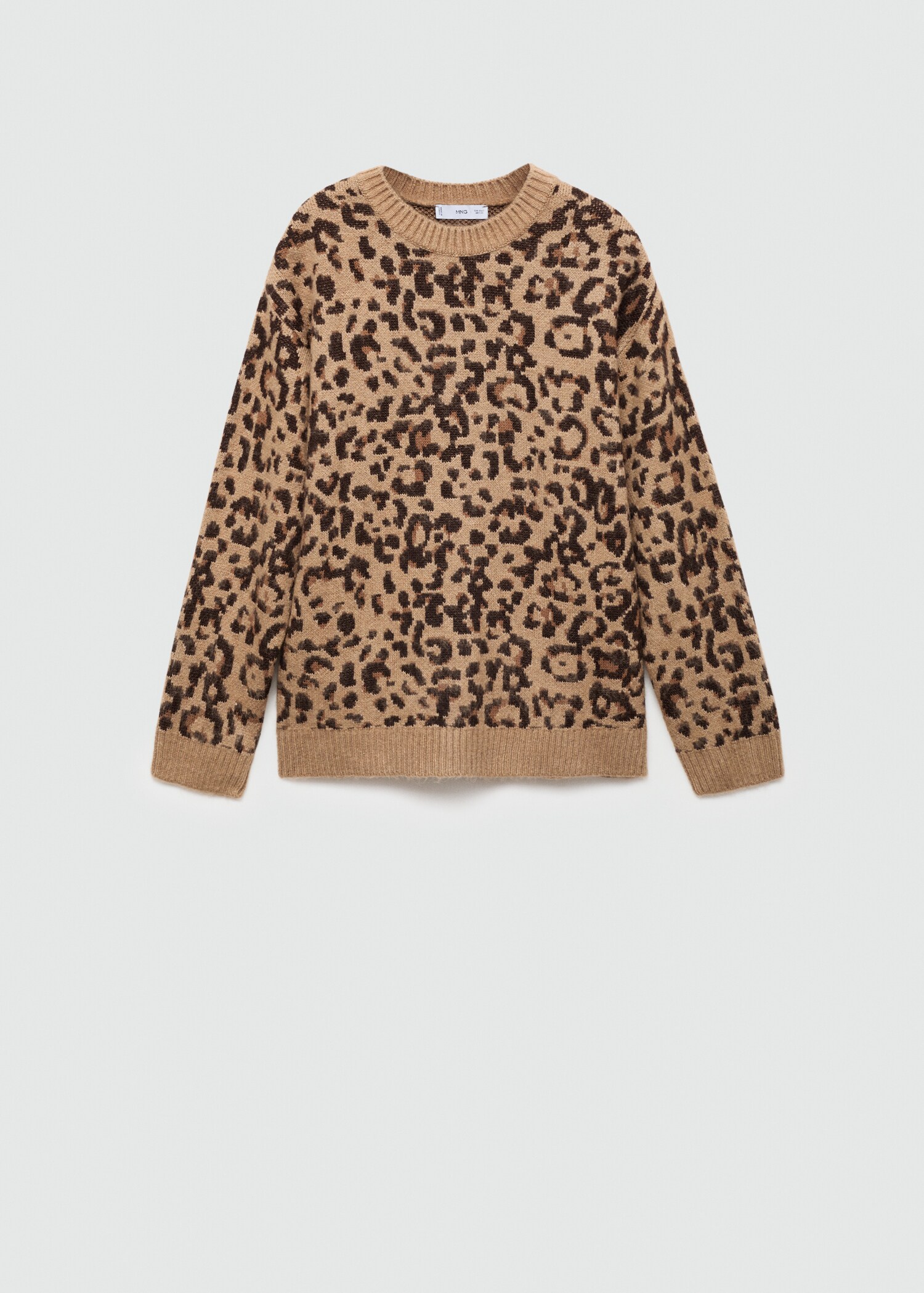 Leopard-print sweater with contrasting trims - Article sans modèle