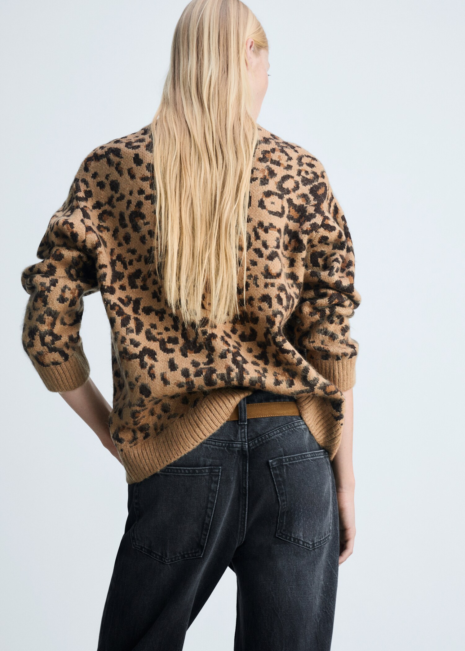 Leopard-print sweater with contrasting trims - Verso de l’article