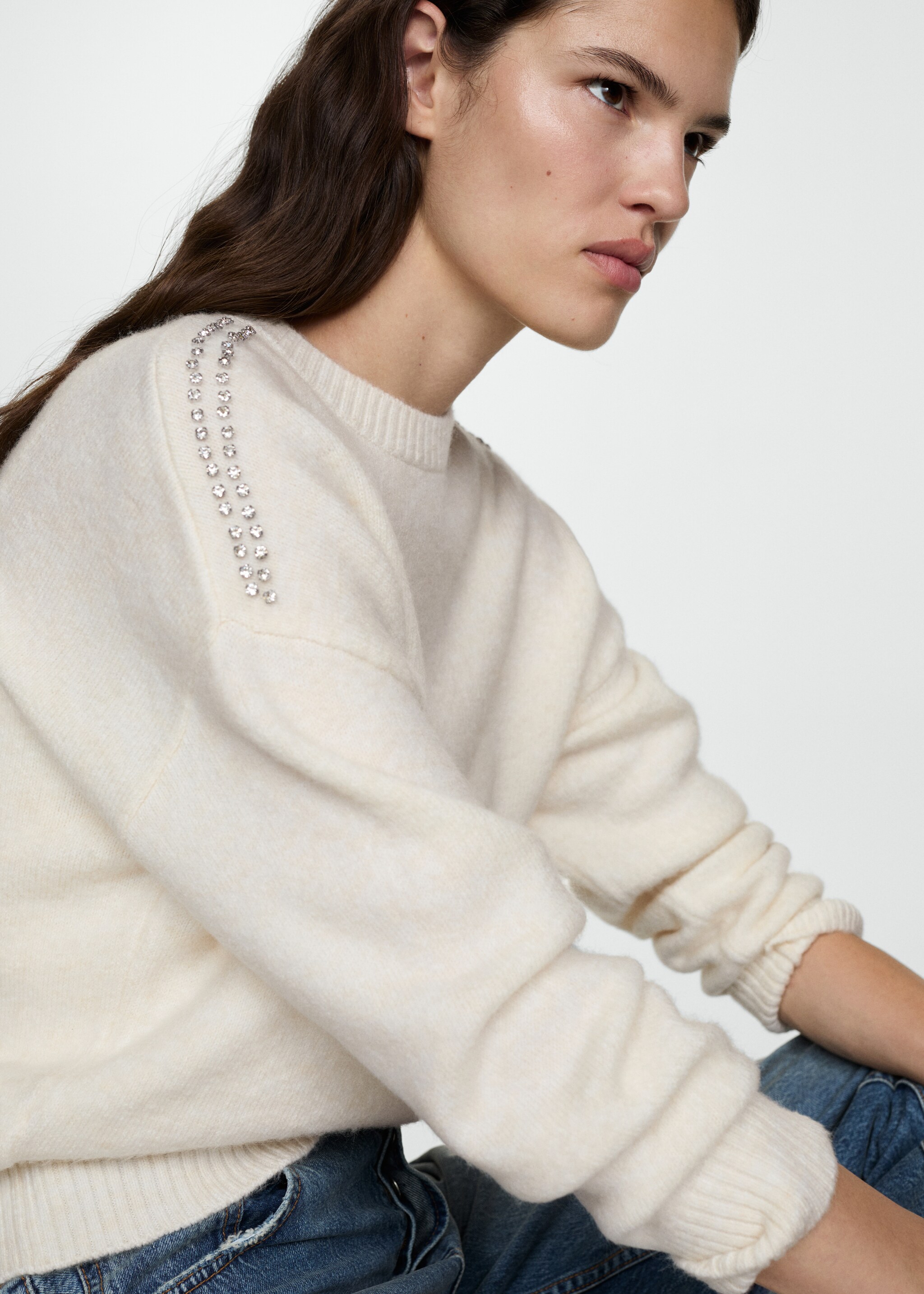 Knitted sweater with glitter detail - Details of the article 1