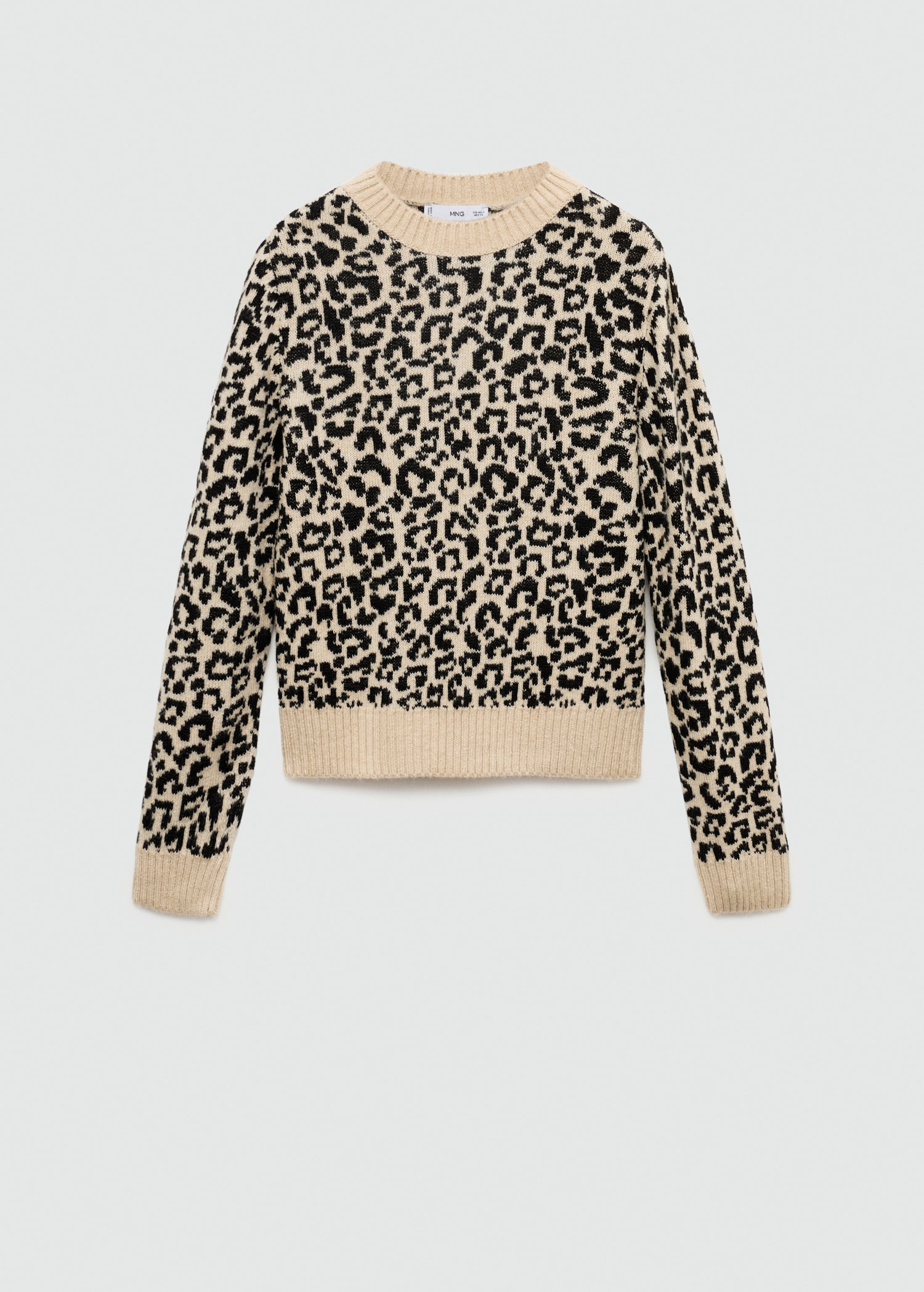 Leopard jumper with contrasting trims - Article without model