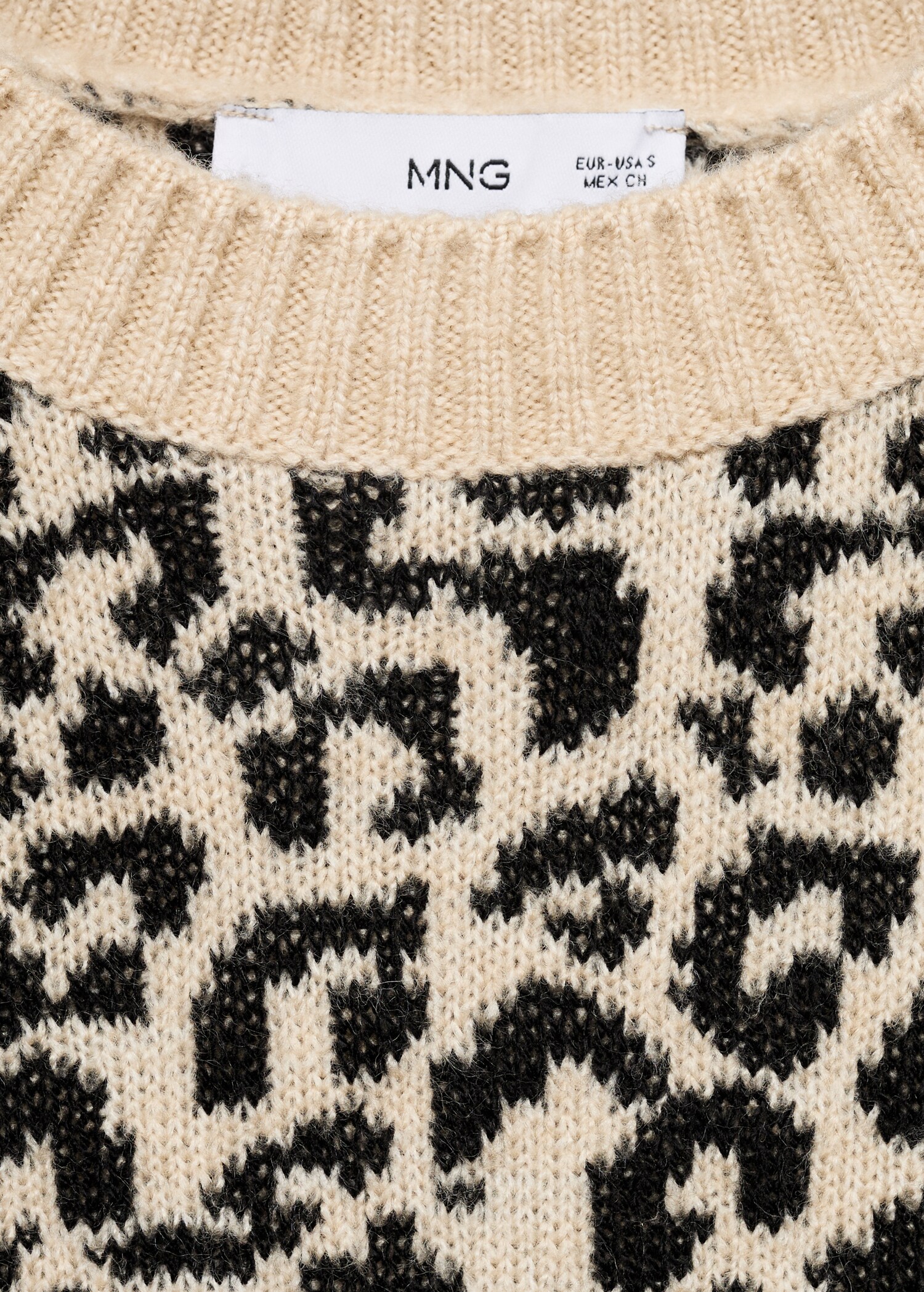 Leopard-print sweater with contrasting trims - Détail de l'article 8