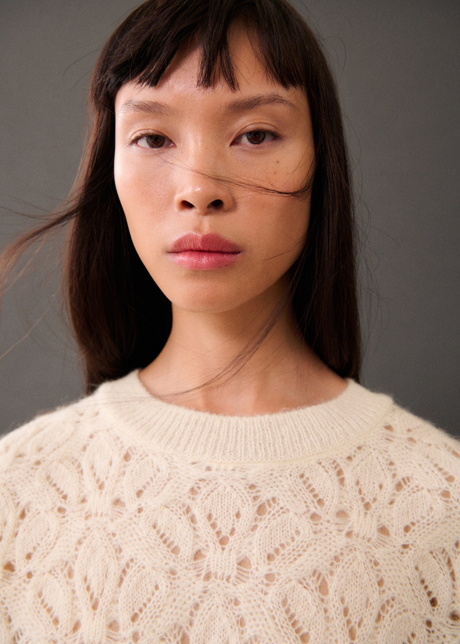 Knitted sweater with openwork details - Details of the article 1