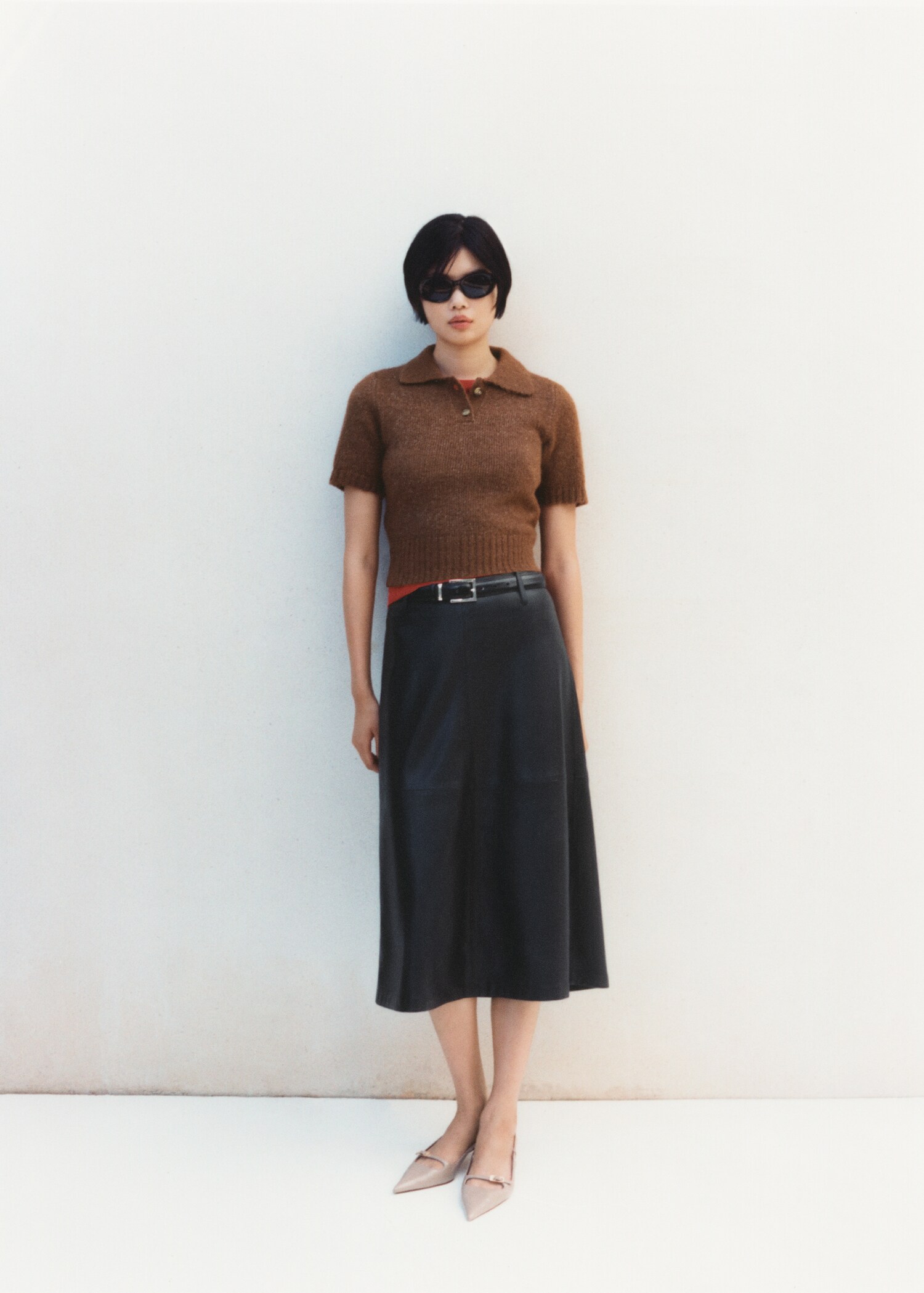Knitted polo shirt with ribbed details - Details of the article 7