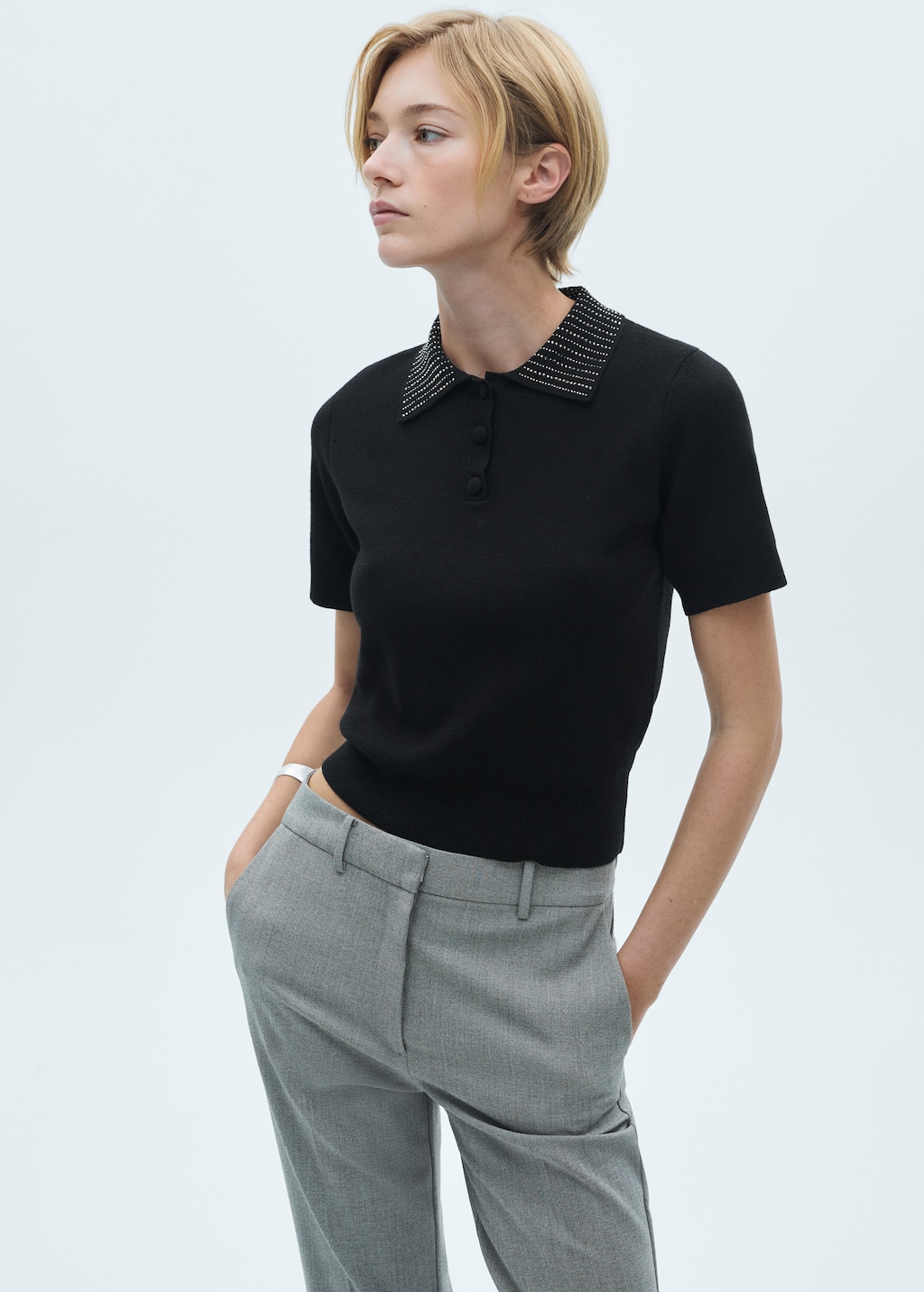 Knitted polo shirt hotsell