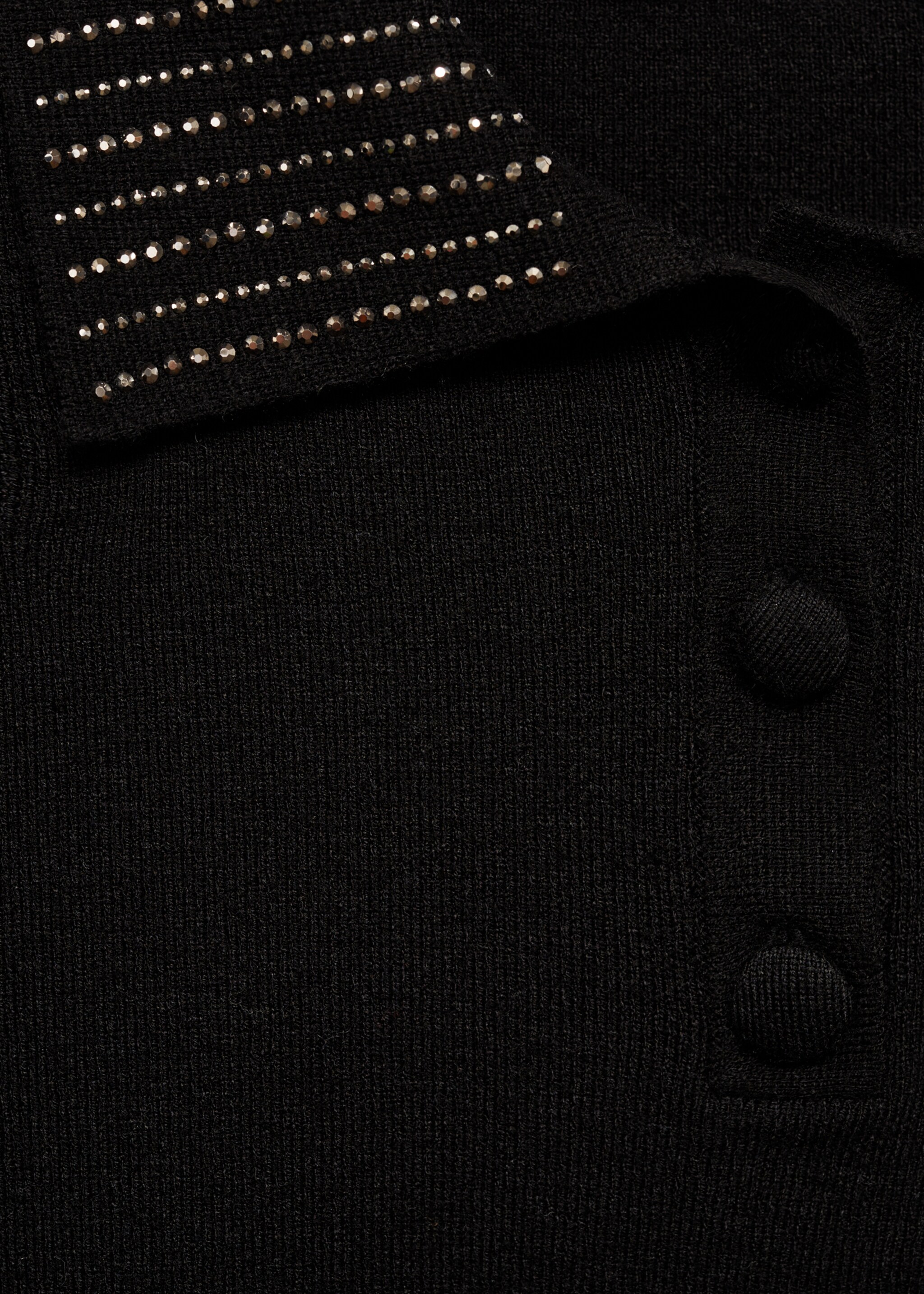 Rhinestone collar knitted polo shirt - Details of the article 8