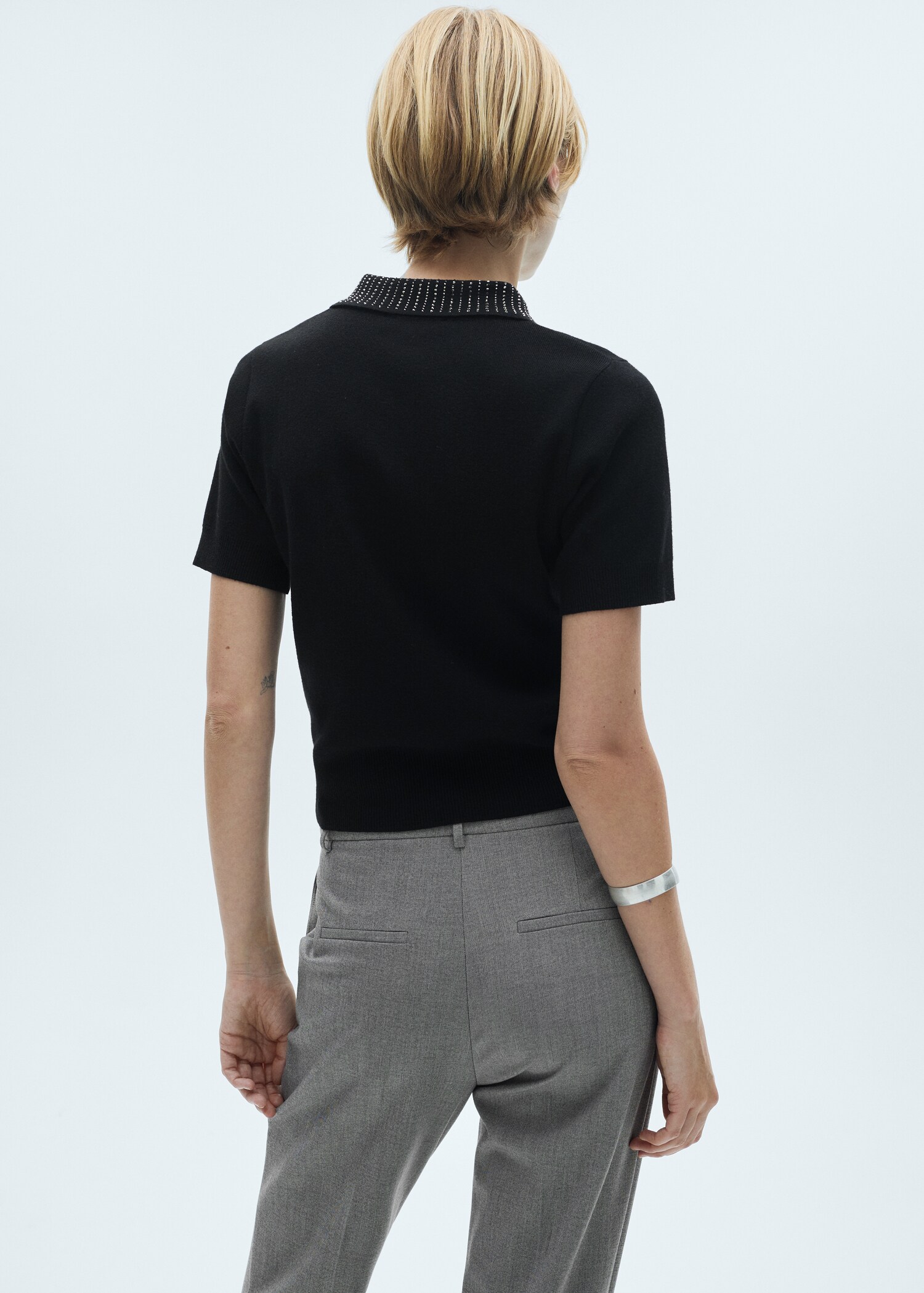 Polo punto cuello strass - Reverso del artículo