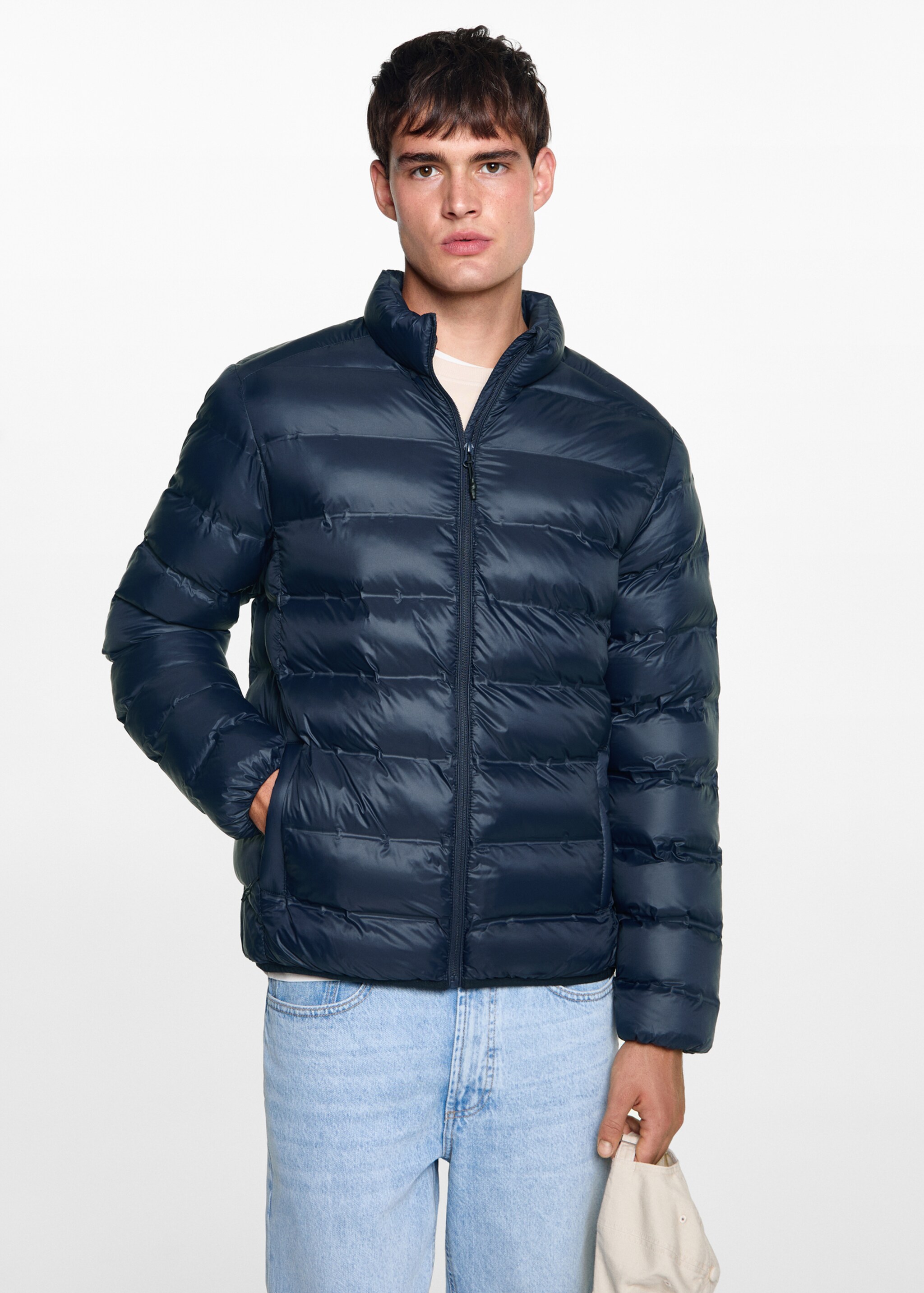 Side-zip quilted coat - Medium plane