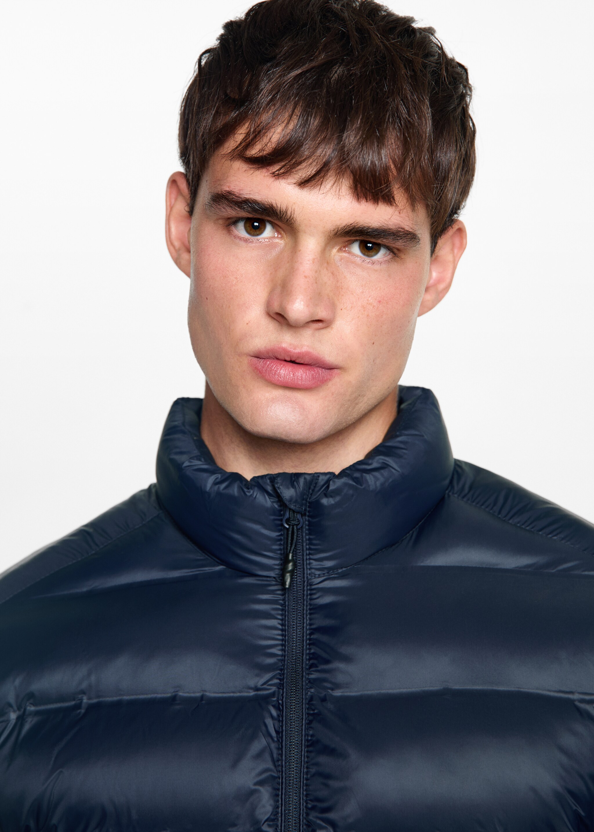 Side-zip quilted coat - Details of the article 1