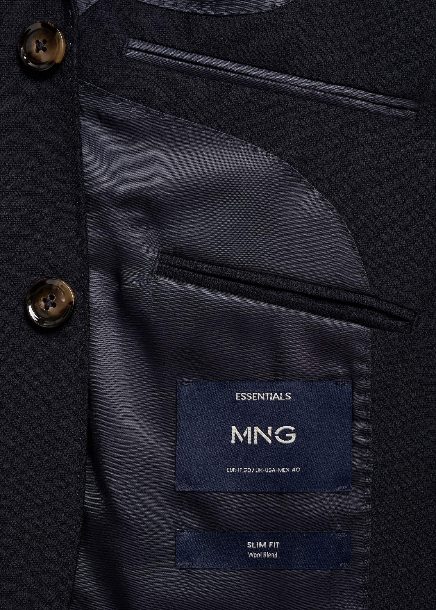 Slim-fit wool jacket with pockets - Details of the article 0