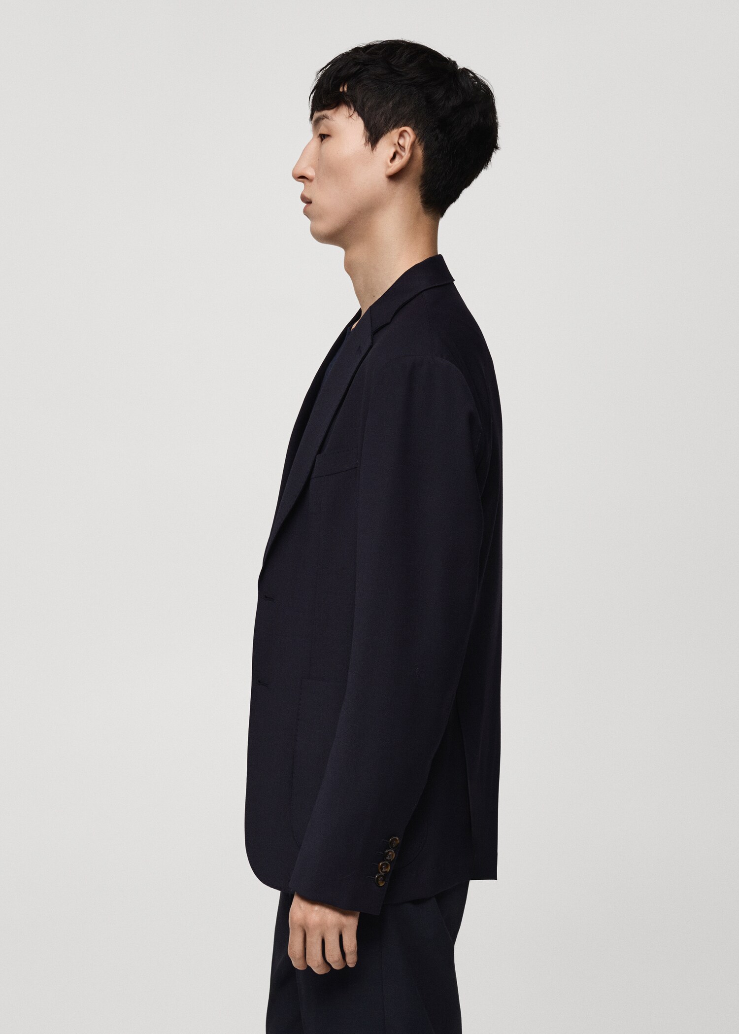 Slim-fit wool jacket with pockets - Details of the article 1